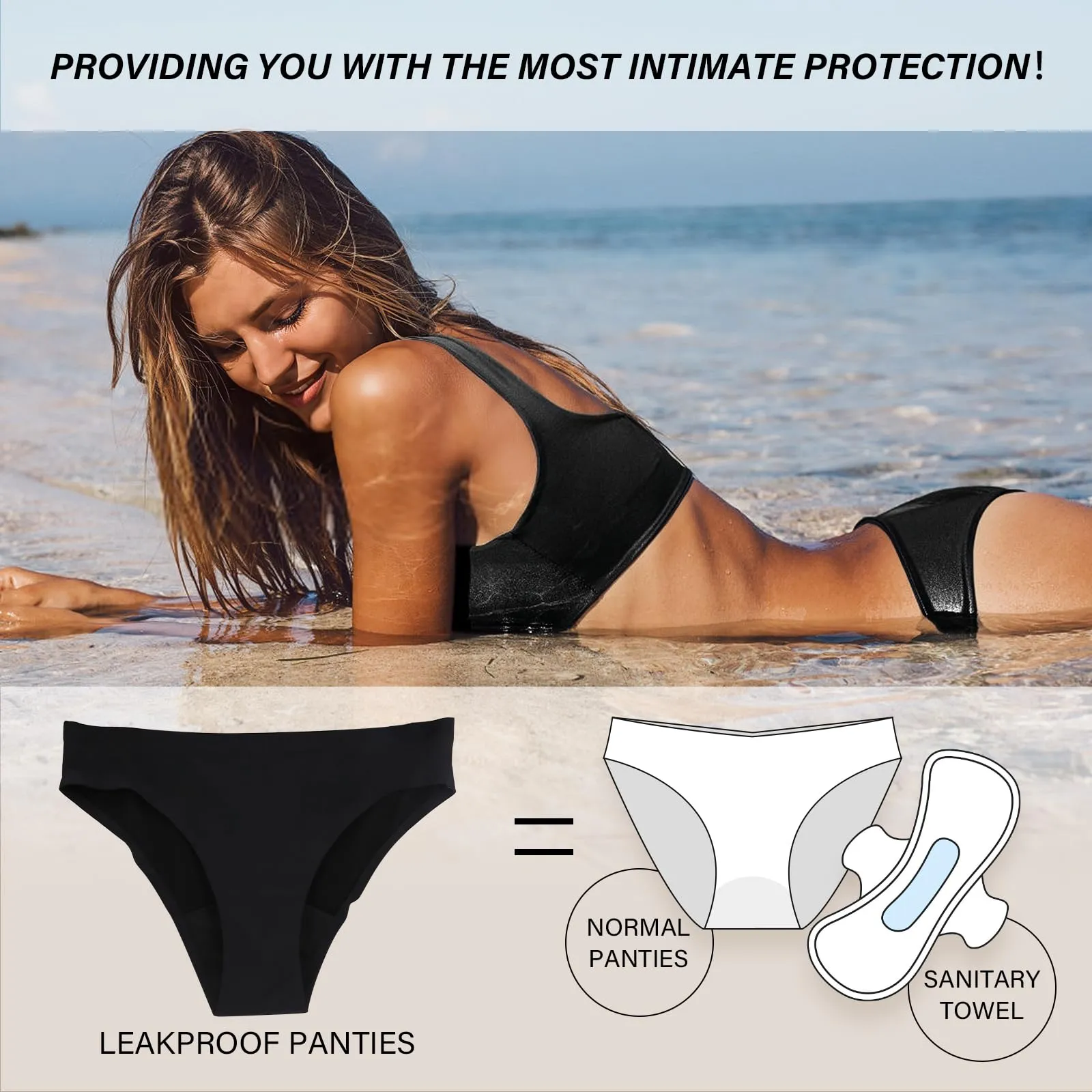 Okdance Slip Mestruali da Nuoto a 4 Strati, XL - immagine 6