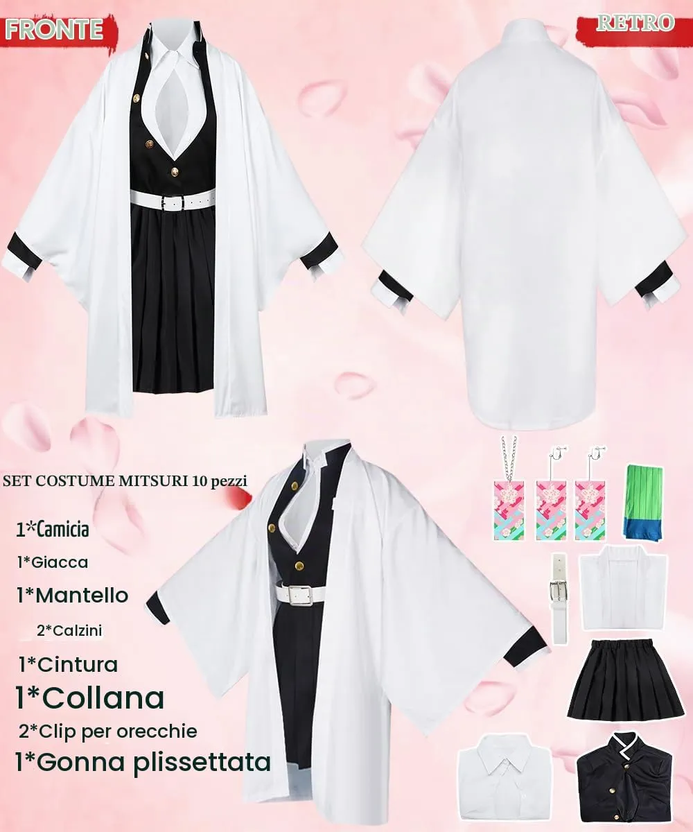 YYDSXK Costume Kimono Mitsuri per Bambini, Set Cosplay 10 Pezzi, Taglia 140 - immagine 3