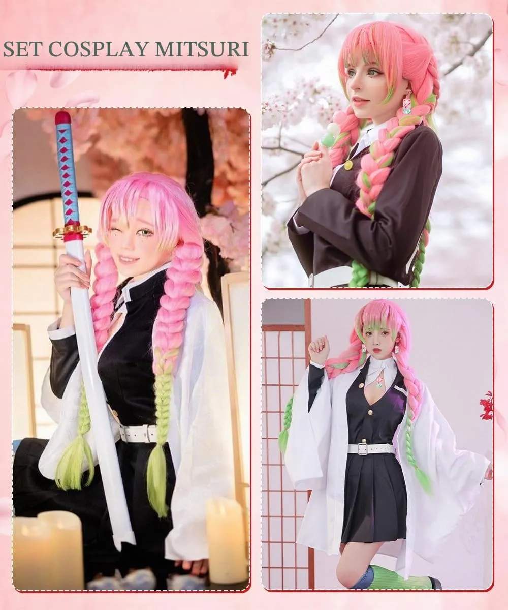 YYDSXK Cosplay Costume for Kids - Nezuko, Tanjiro, Shinobu, or Mitsuri Kimono Set - immagine 5