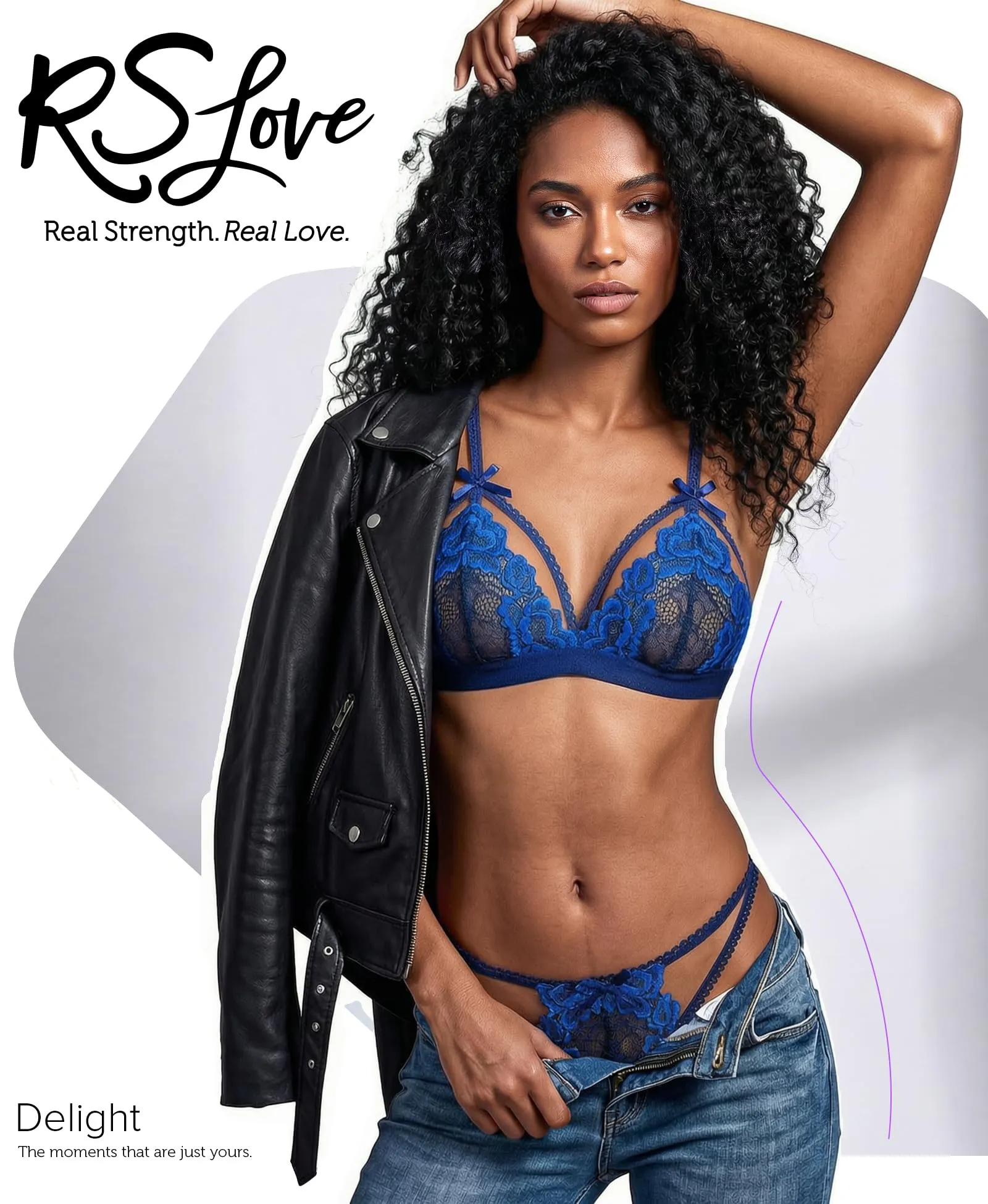 RSLOVE Set Lingerie da Donna in Pizzo con Reggiseno, Slip e Giarrettiera, Nero, XXL - immagine 2