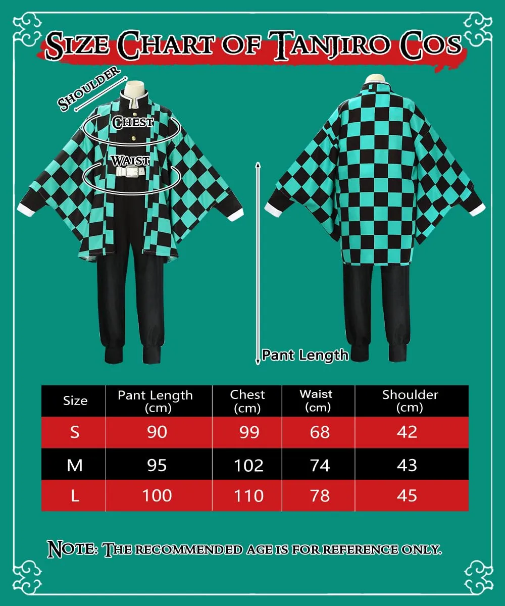YYDSXK Cosplay Costume Tanjirou Set Kimono e Mantello - immagine 4