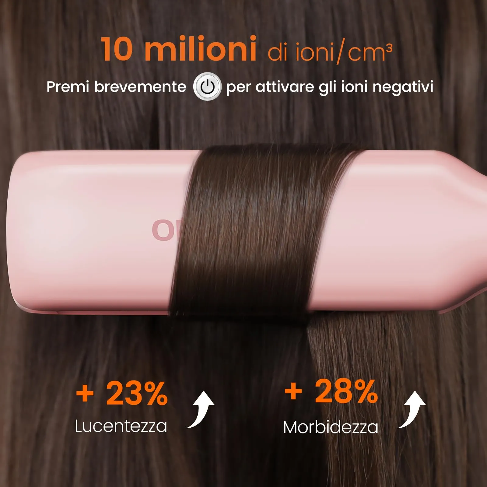 Faszin Piastra per Capelli Professionale in Titanio 42mm, Rosa - immagine 4