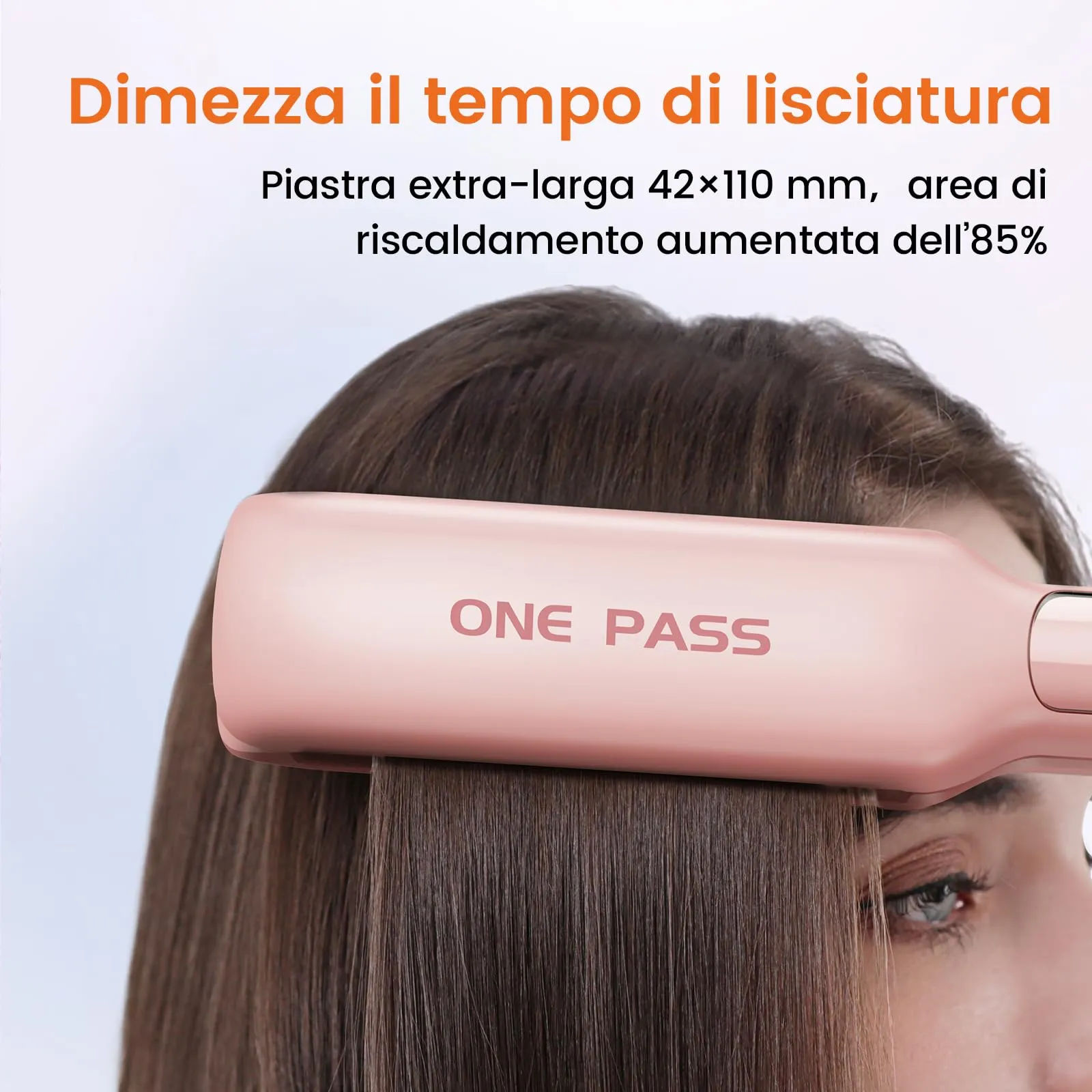 Faszin Piastra per Capelli Professionale in Titanio 42mm, Rosa - immagine 5