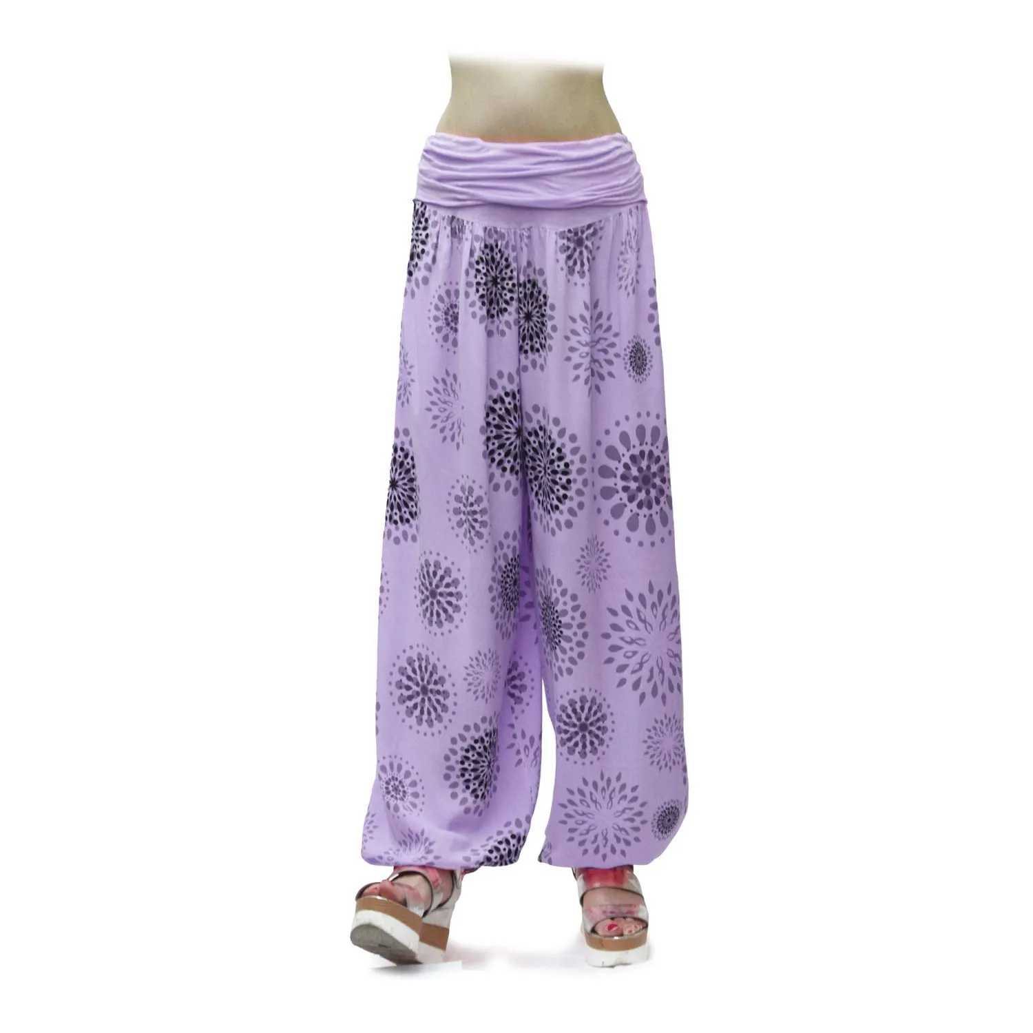 GLAMEXX24 Pantaloni Harem Donna Floreali in Viscosa per Yoga e Pilates - immagine 1