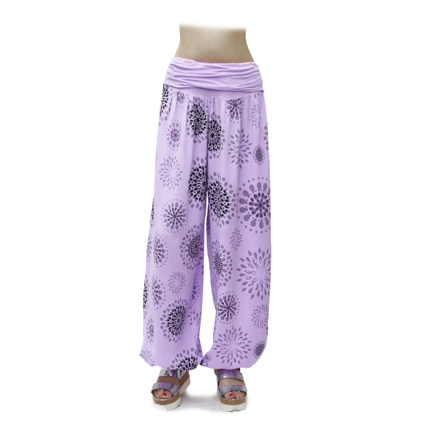 GLAMEXX24 Pantaloni Harem Donna Floreali in Viscosa per Yoga e Pilates - immagine 2