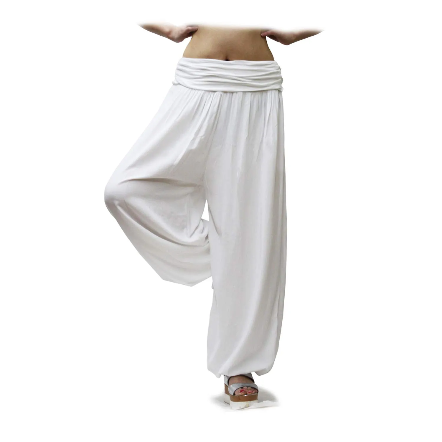 GLAMEXX24 Pantaloni Harem Donna in Viscosa, Pantaloni Yoga Casual con Tasche per Jogging, Danza e Pilates - immagine 2