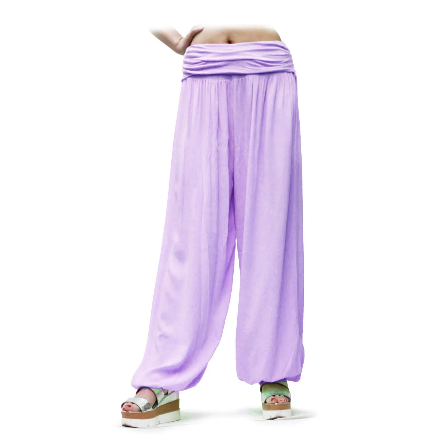 GLAMEXX24 Pantaloni Harem Donna in Viscosa con Tasche per Yoga, Pilates e Tempo Libero - immagine 1