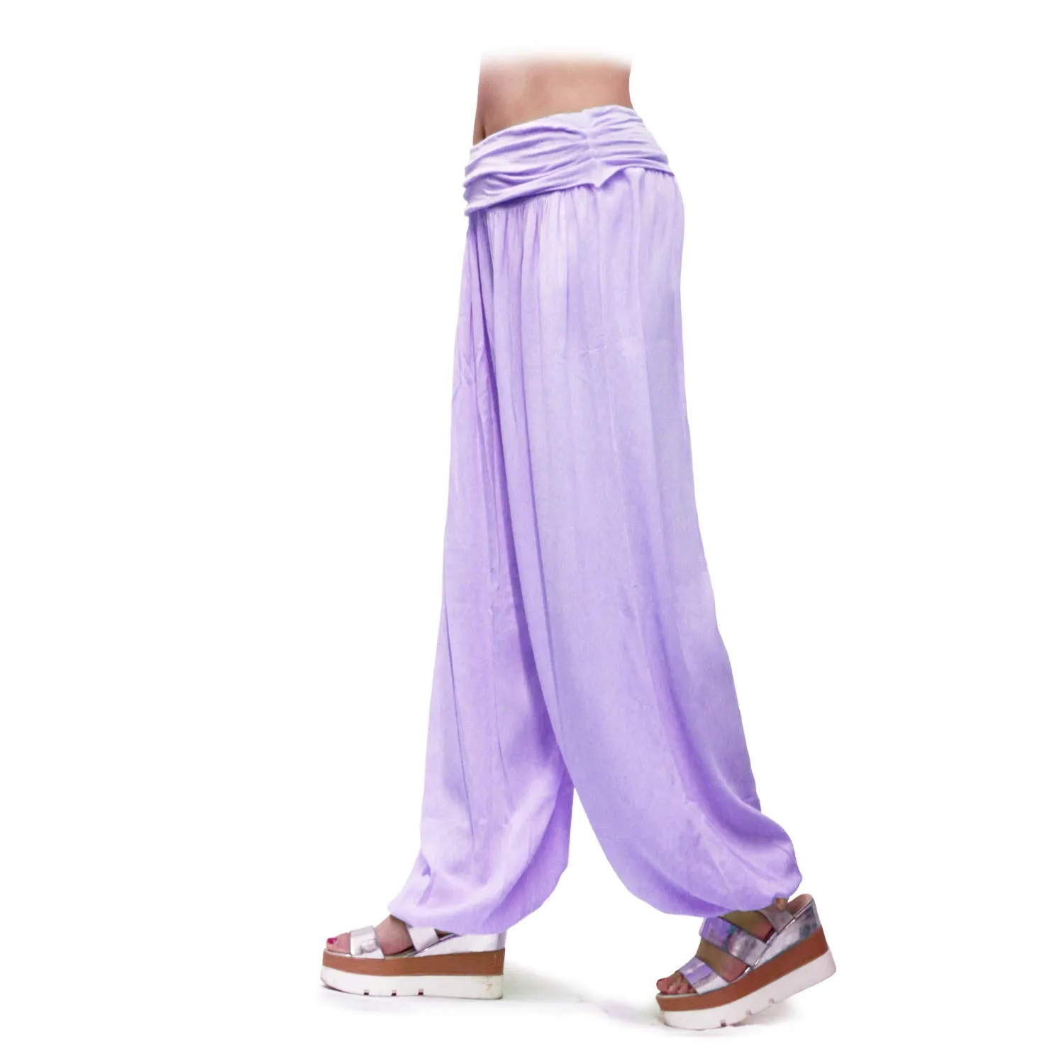 GLAMEXX24 Pantaloni Harem Donna in Viscosa con Tasche per Yoga, Pilates e Tempo Libero - immagine 2