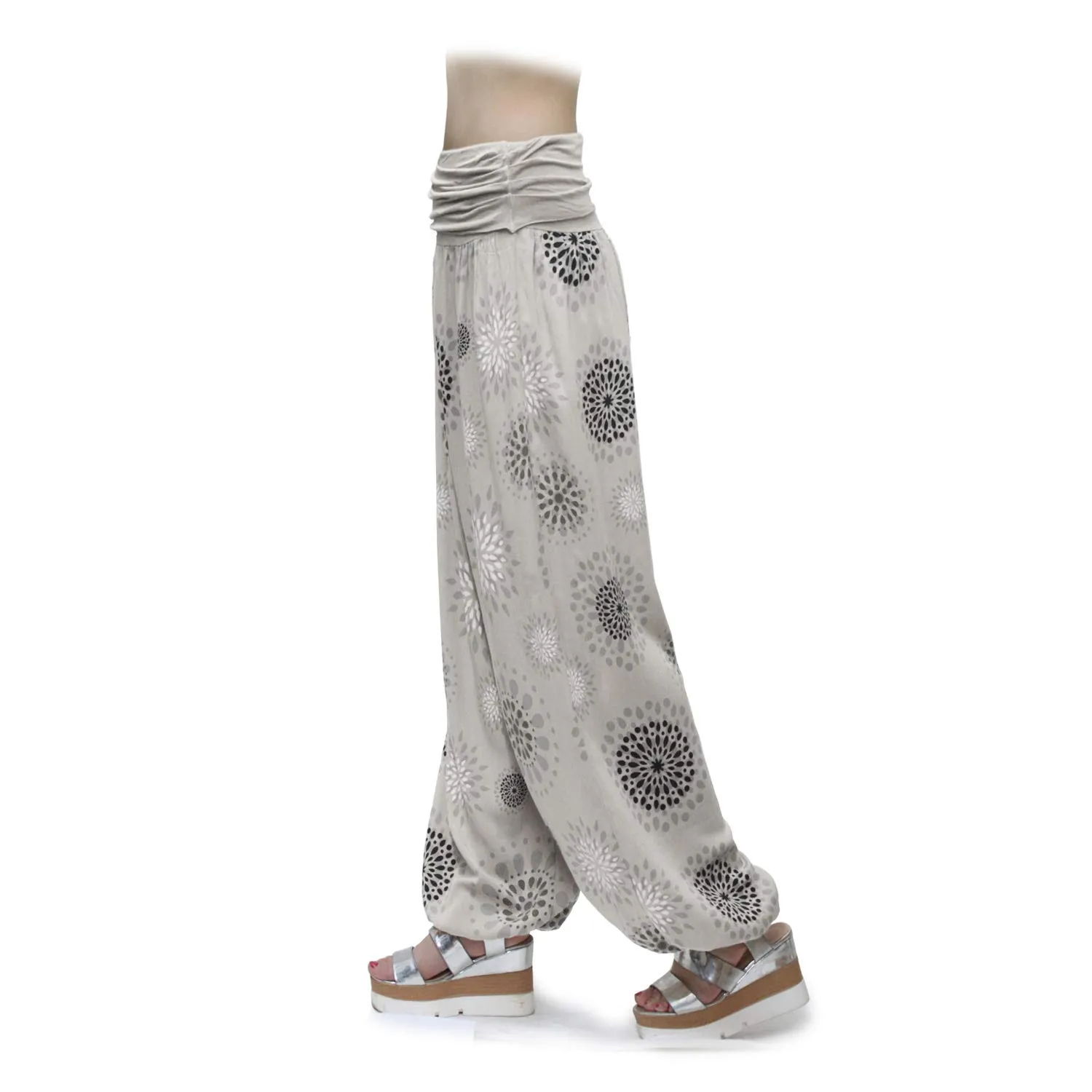 GLAMEXX24 Pantaloni Harem Donna Larga Casual per Yoga con Tasche, Estivi Leggeri per Jogging, Danza, Pilates - immagine 3