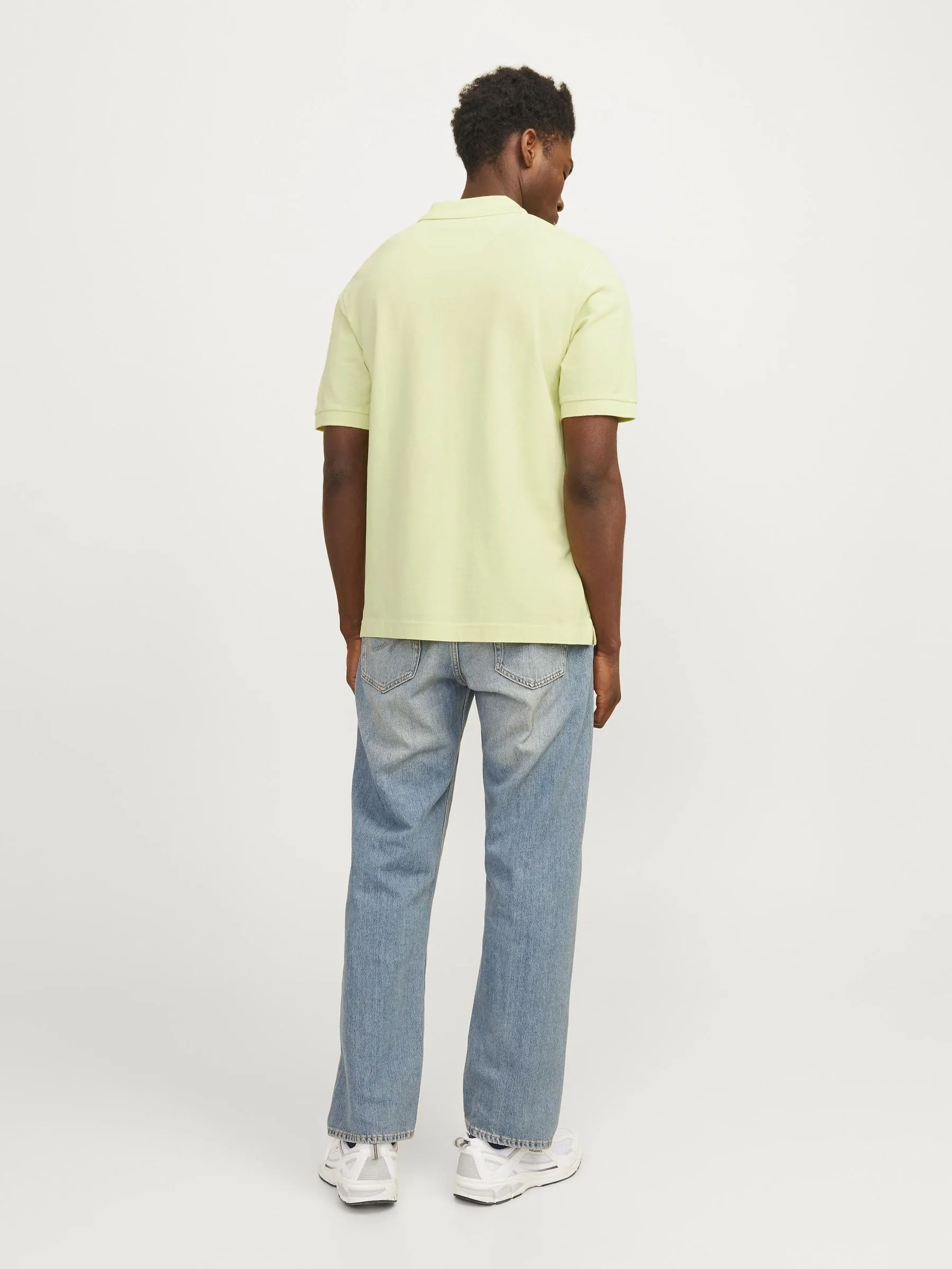 Jack & Jones Polo Monocromatico, Giallo Lime Pallido, L - immagine 3