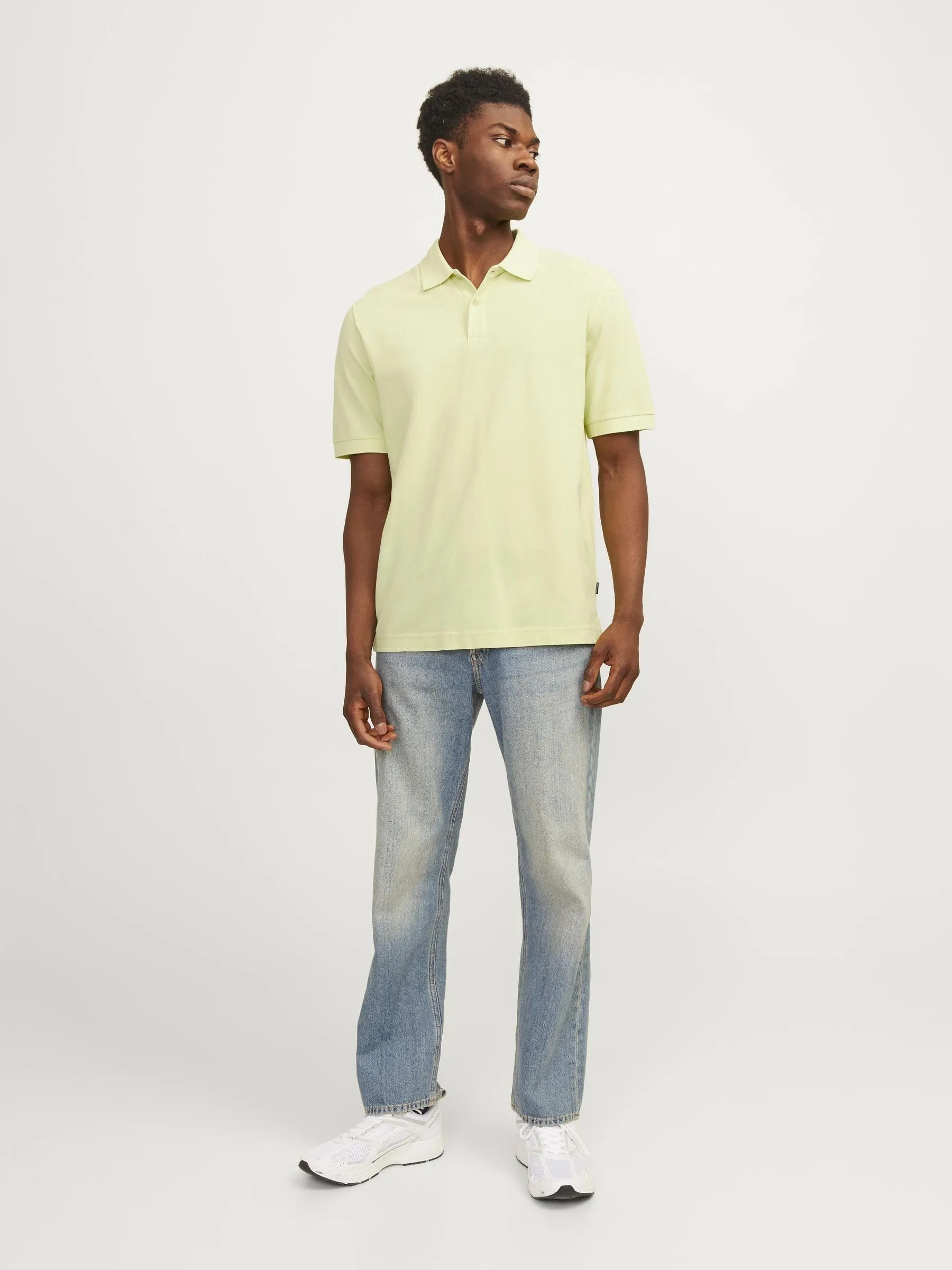Jack & Jones Polo Monocromatico, Giallo Lime Pallido, L - immagine 4