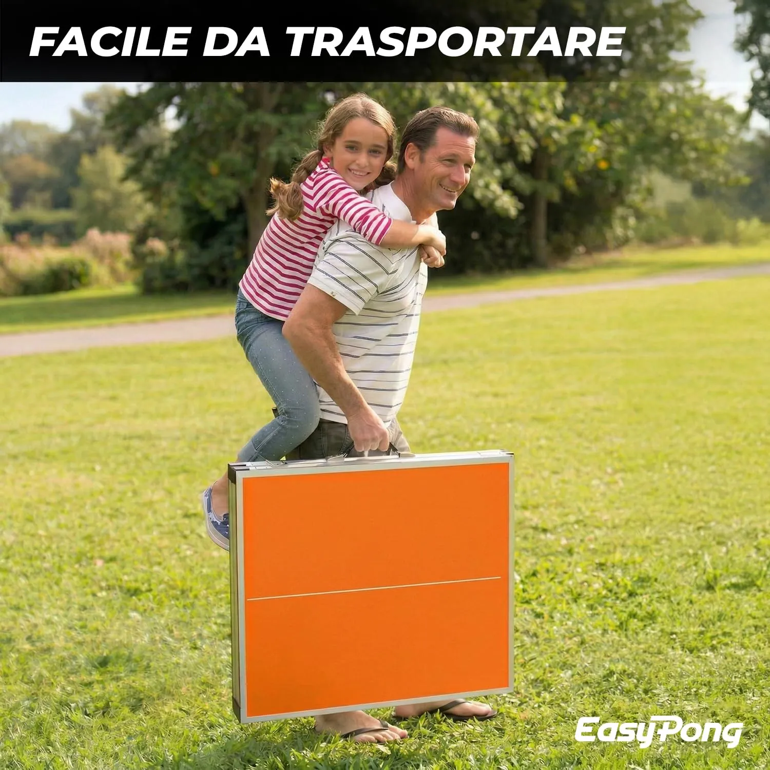 OriginalCup EasyPong Tavolo da Ping Pong Arancione 182x91cm con 2 Racchette e 4 Palline - immagine 7
