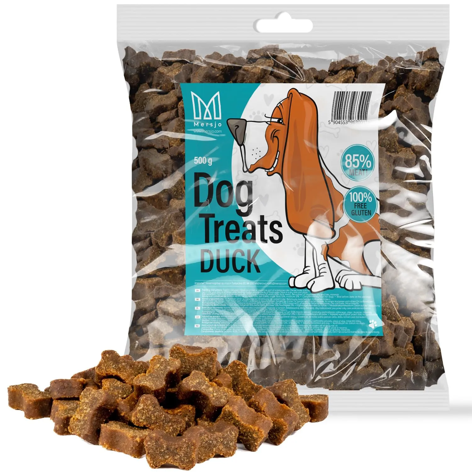 MERSJO Snack di allenamento per cani all'anatra, 500 g - immagine 1