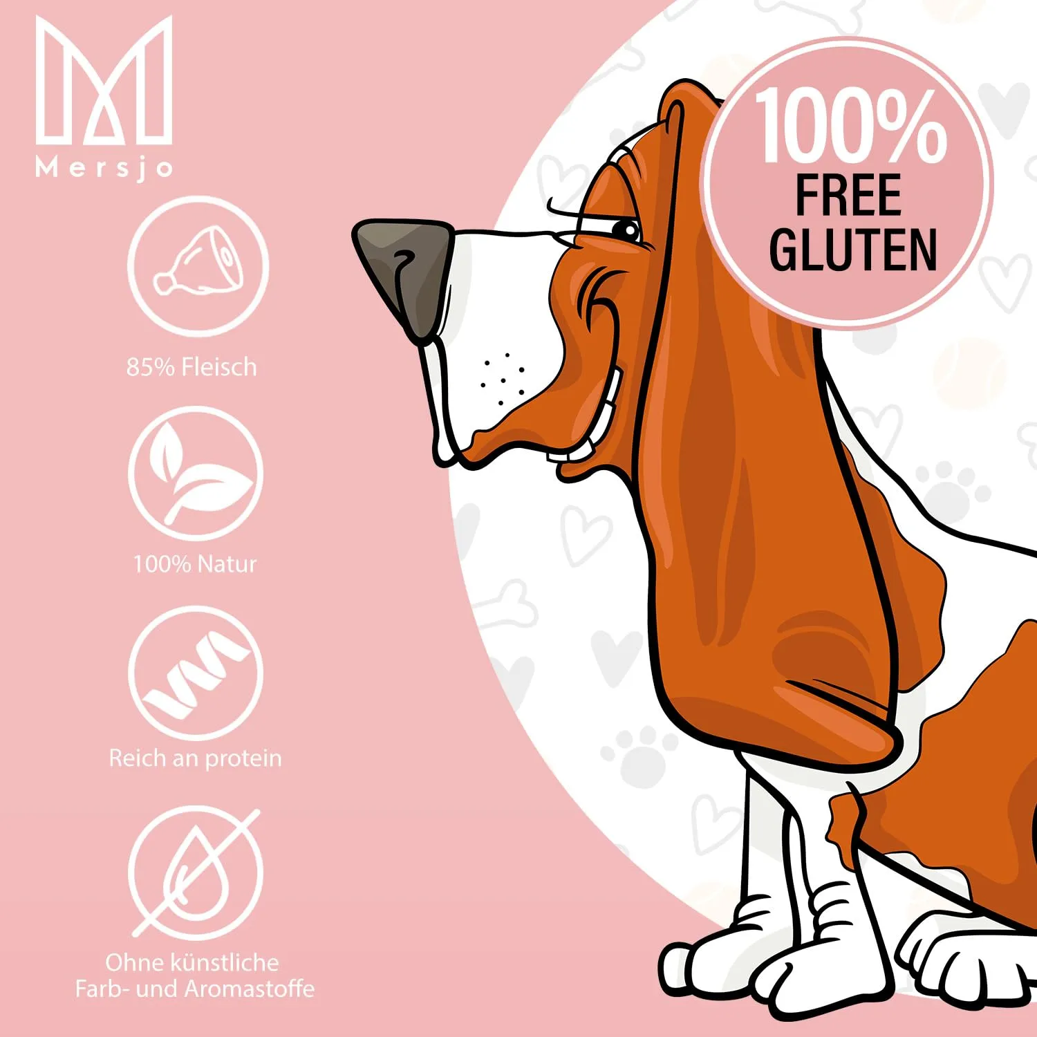 MERSJO Snack da Addestramento per Cani, Carne Secca, 500 g, Bouquet - immagine 3