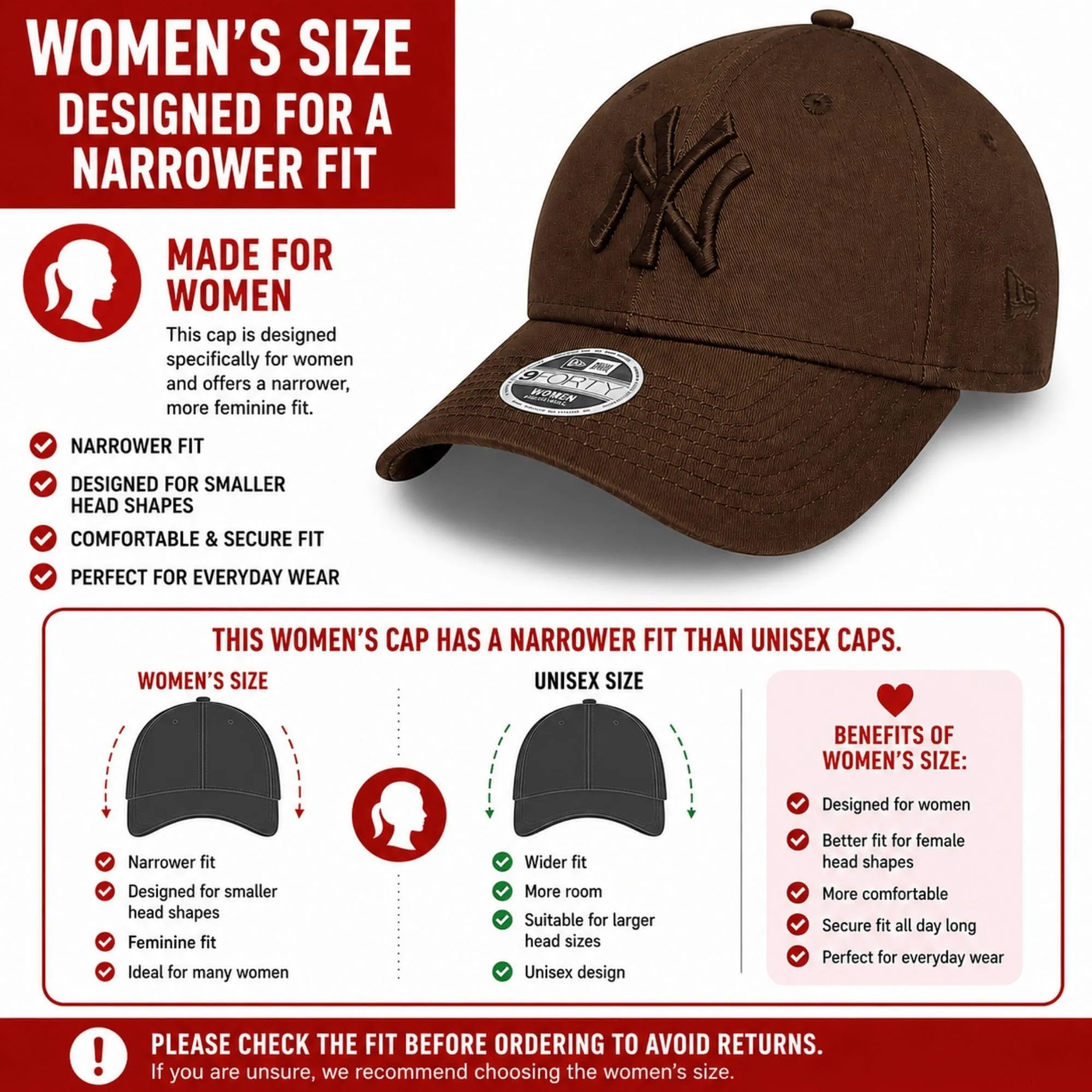 New Era New York Yankees MLB League Essential 9Forty Berretto Regolabile Donna - Tonale Marrone - immagine 2