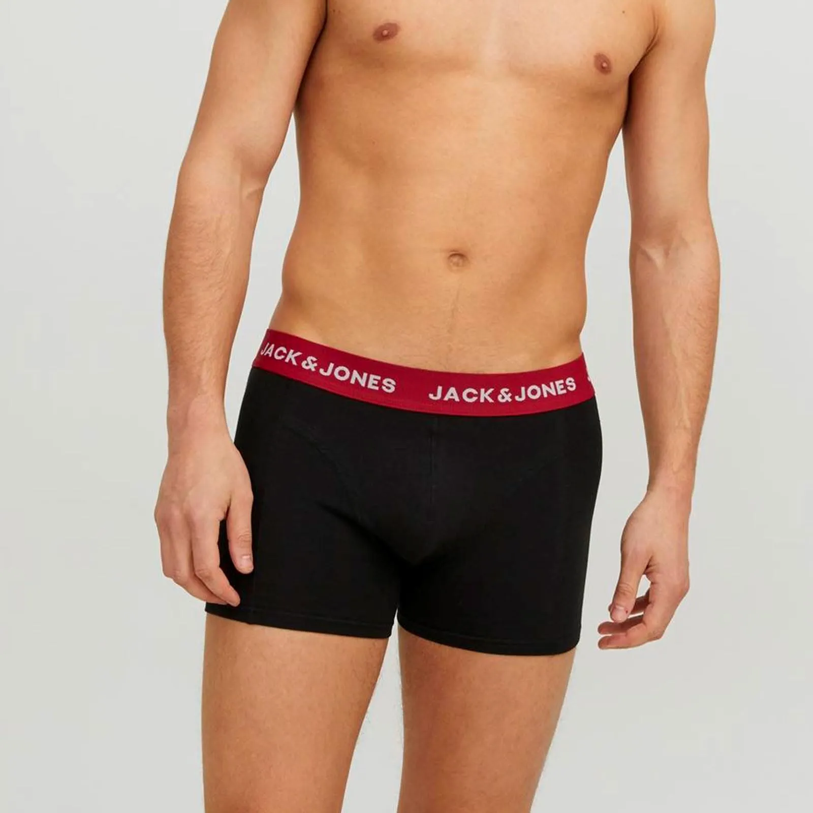 JACK & JONES Pantaloncini da uomo, confezione da 3, Surf The Web/Nero/Nero, L - immagine 3