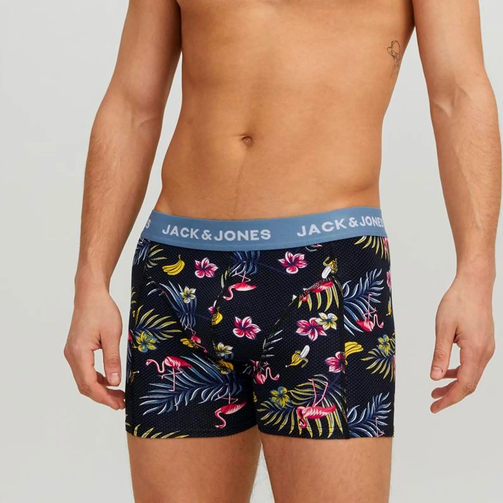 JACK & JONES Pantaloncini da uomo, confezione da 3, Surf The Web/Nero/Nero, L - immagine 7