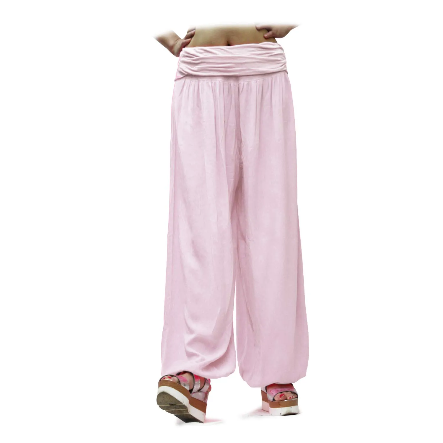 GLAMEXX24 Pantaloni Harem Donna, Larga Casual per Yoga, Pilates e Danza, Estivi Leggeri con Tasche - immagine 1