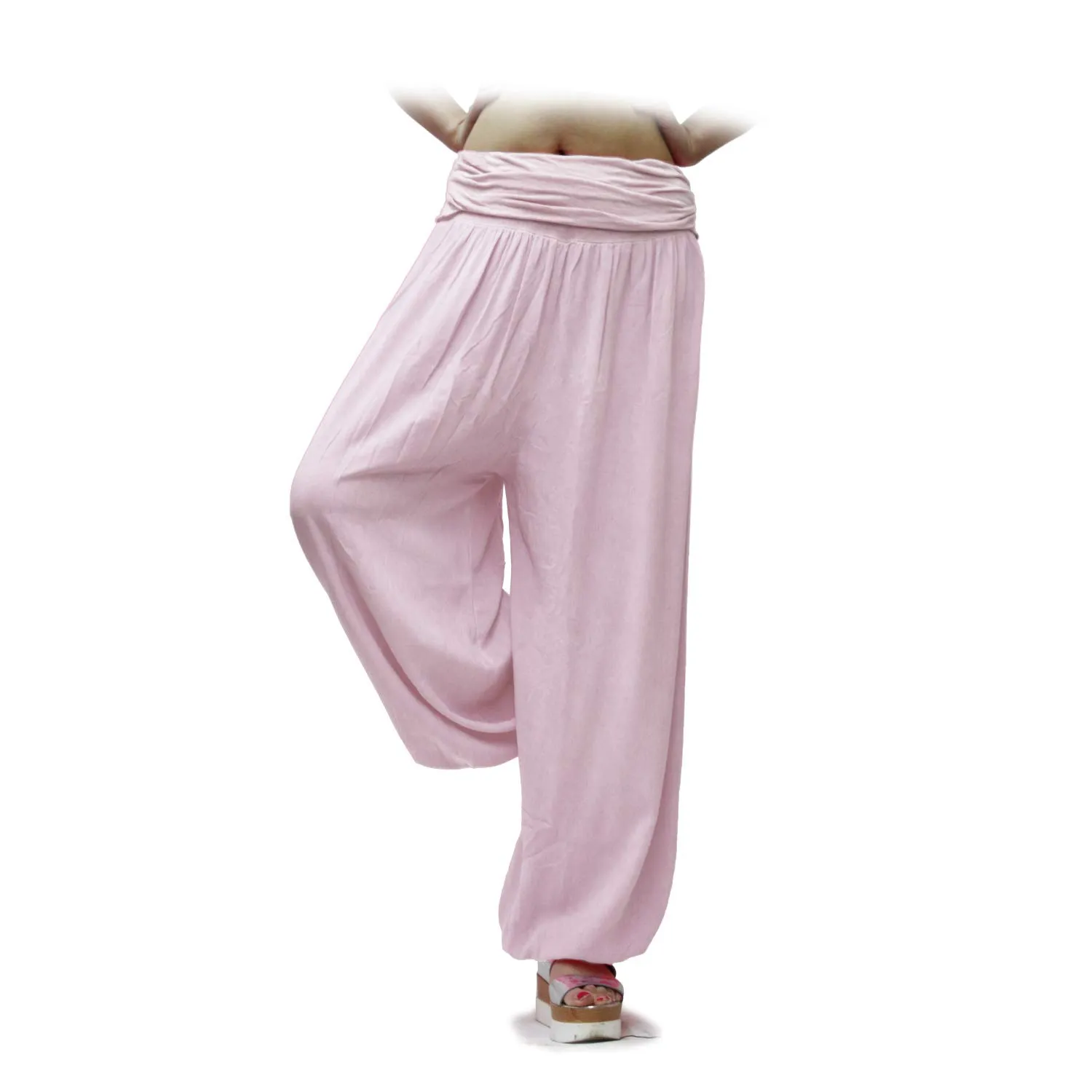 GLAMEXX24 Pantaloni Harem Donna in Viscosa, Pantaloni Yoga Casual con Tasche per Jogging, Danza e Pilates - immagine 2
