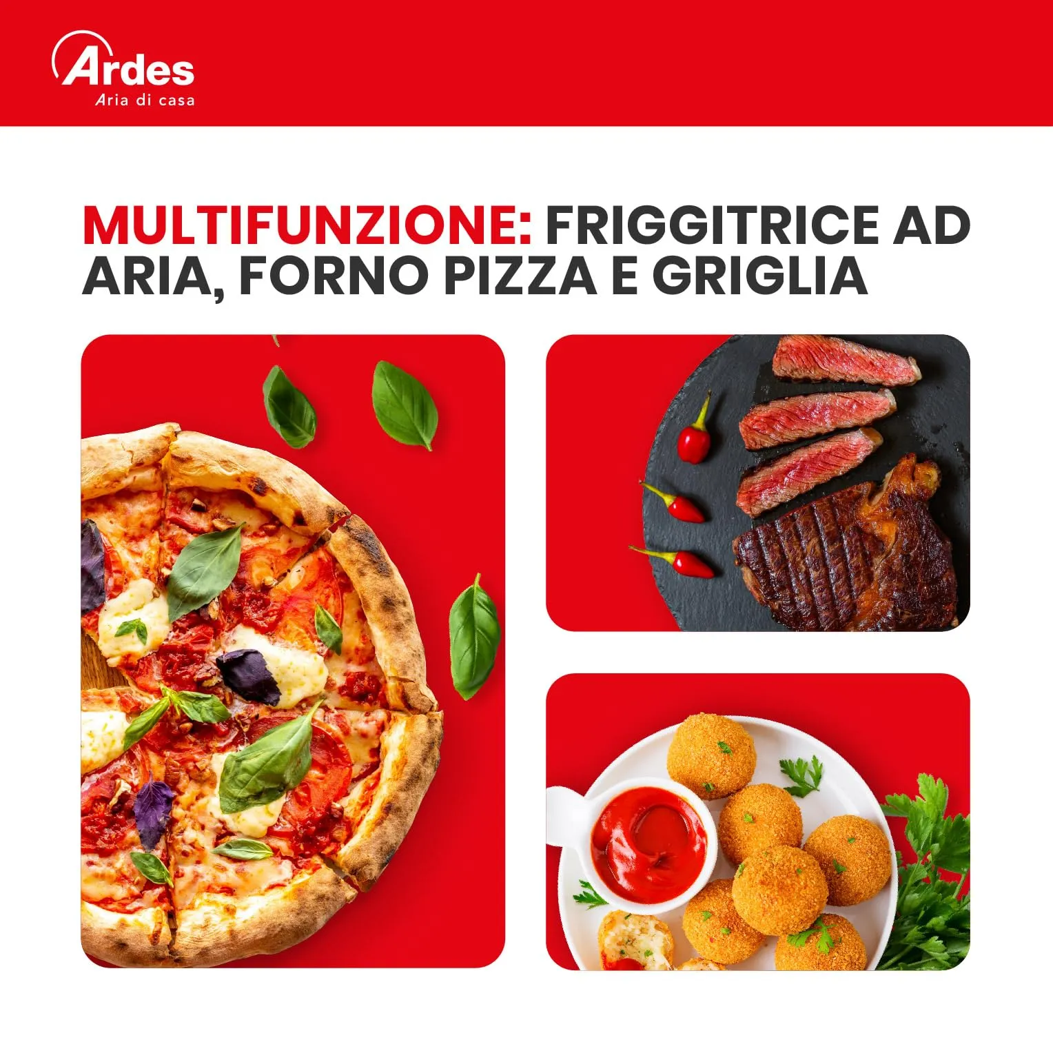 Ardes Friggisana Grill 10L, Friggitrice ad Aria e Grill 8 in 1, 2000W - immagine 4