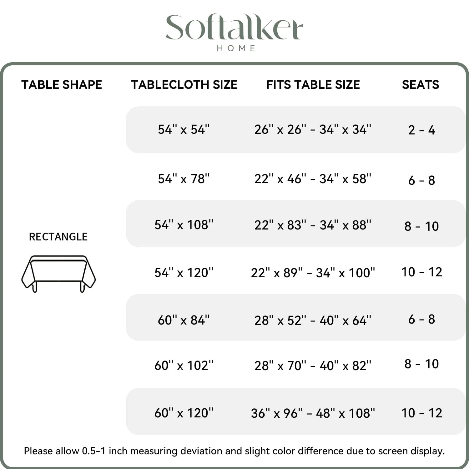 Softalker Tovaglie Rettangolari a Quadretti in Poliestere, Impermeabili e Antimacchia, 152,4 x 259,1 cm, Verde e Bianco, Set da 2 - immagine 7