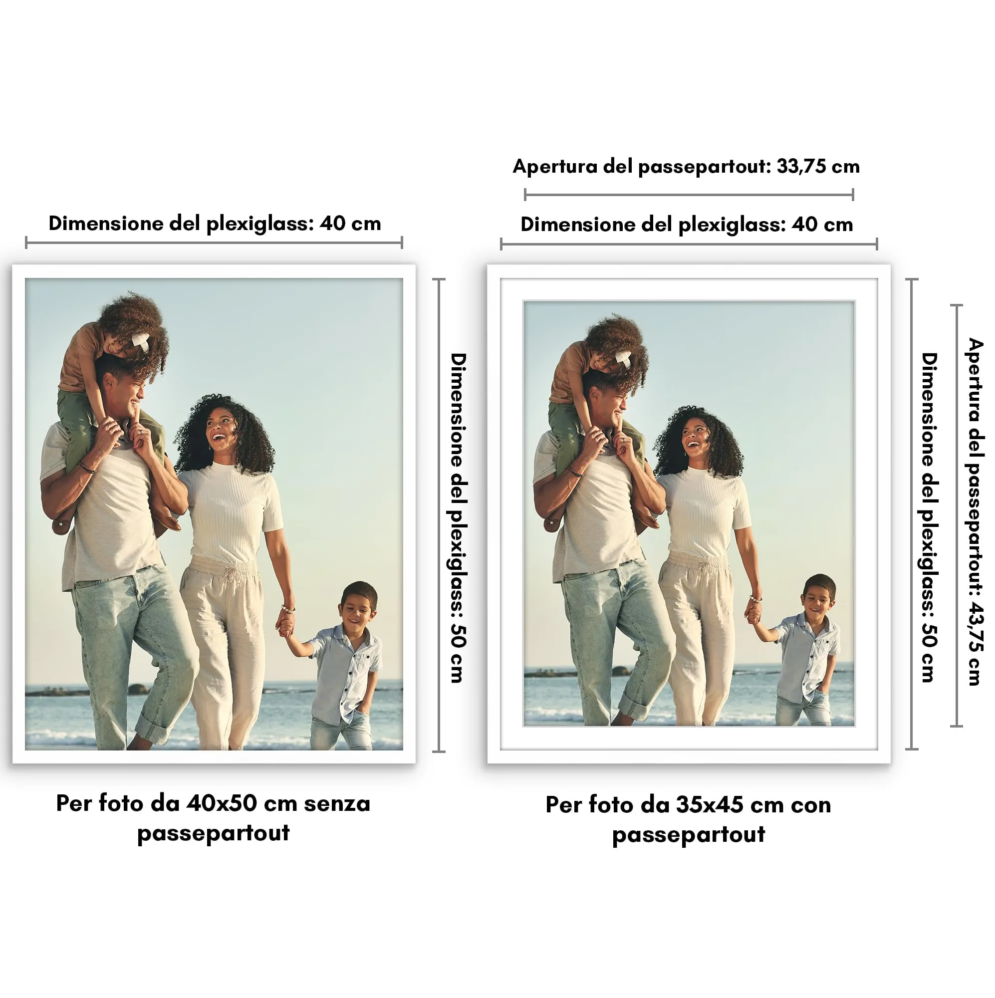 Americanflat Cornice Bianca 40x50 cm con Passepartout 35x45 cm - immagine 2