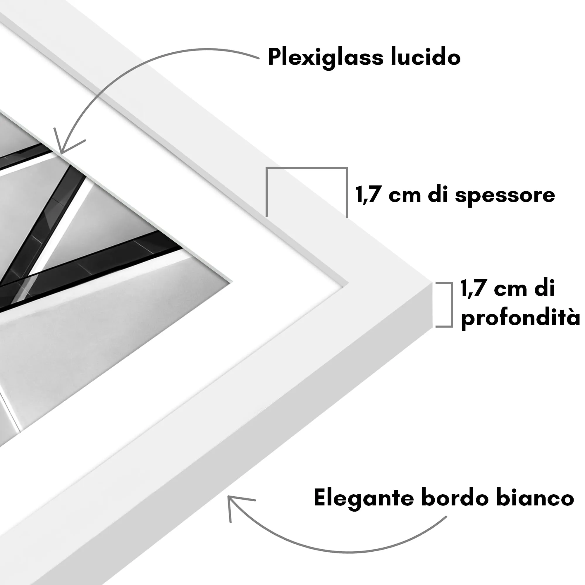 Americanflat Cornice Bianca 40x50 cm con Passepartout 35x45 cm - immagine 3