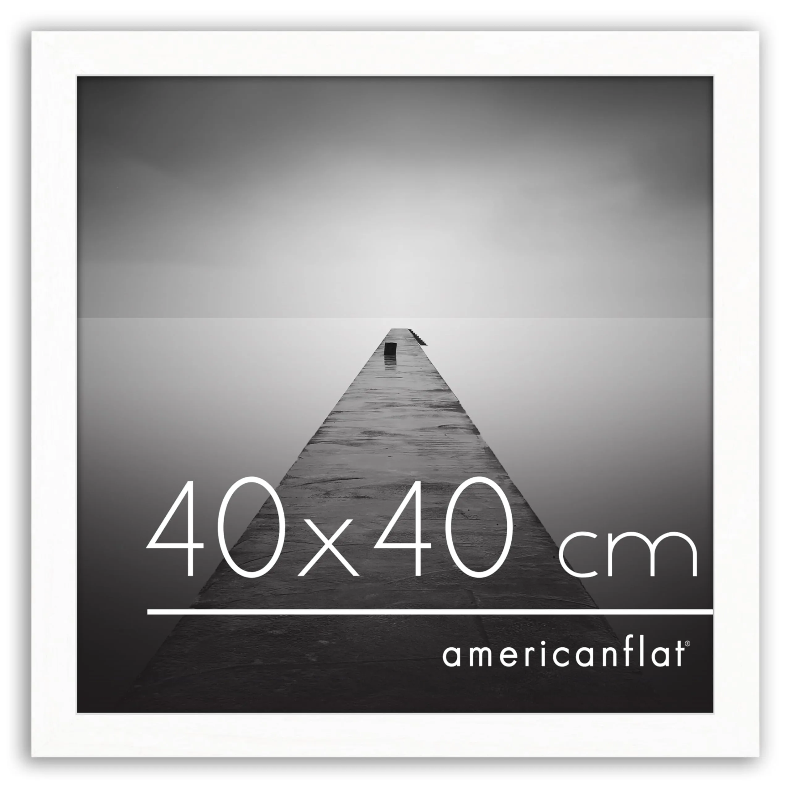 Americanflat Cornice Quadrata in Legno MDF 40x40 cm, Bianca - immagine 1