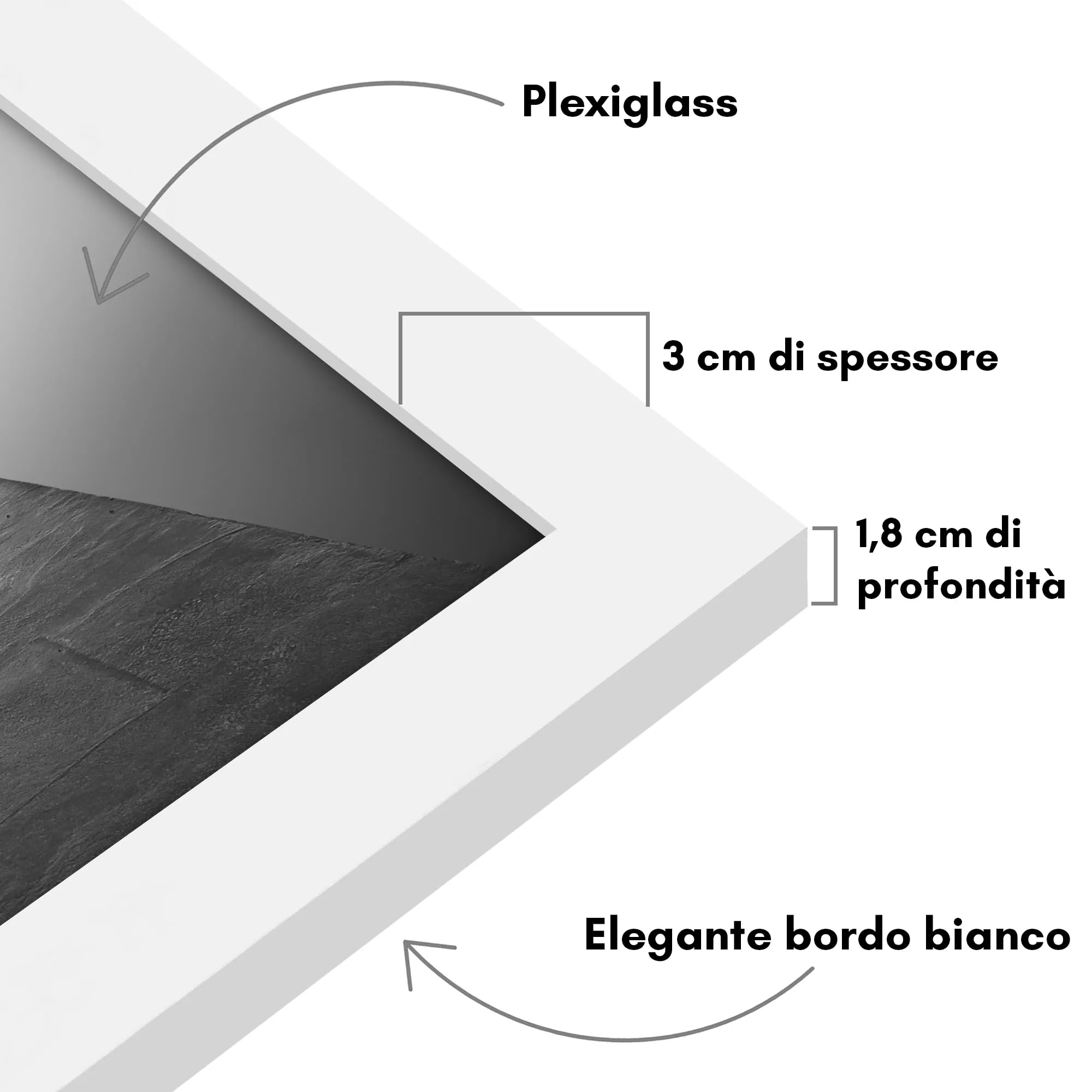Americanflat Cornice Quadrata in Legno MDF 40x40 cm, Bianca - immagine 3