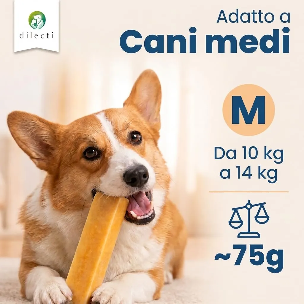 Dilecti Bastoncini al Formaggio per Cani, Ricetta Himalayana, Taglia M, Set 3 - immagine 2