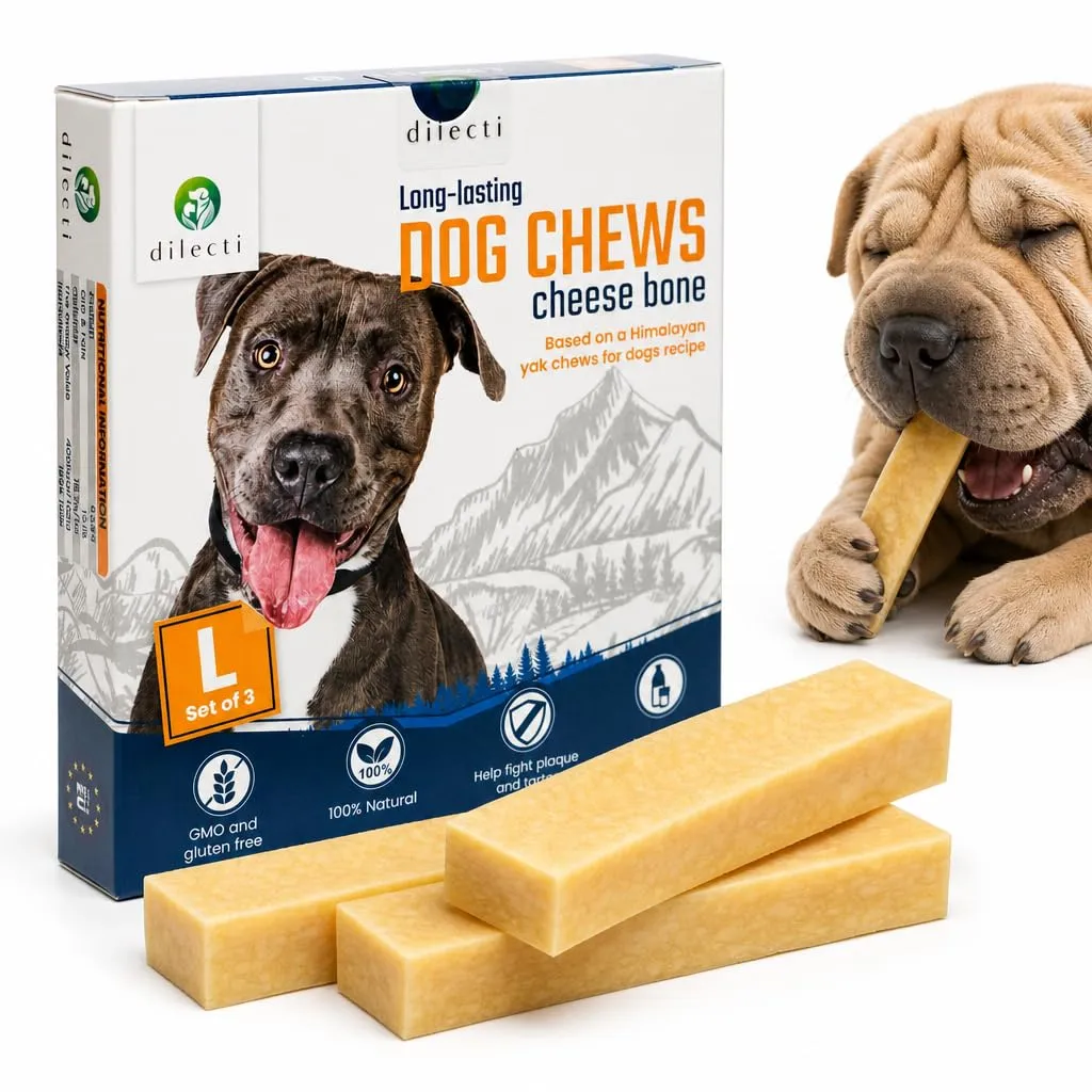 Dilecti Bastoncini al Formaggio Himalayano per Cani, Set 3, Taglia L - immagine 1