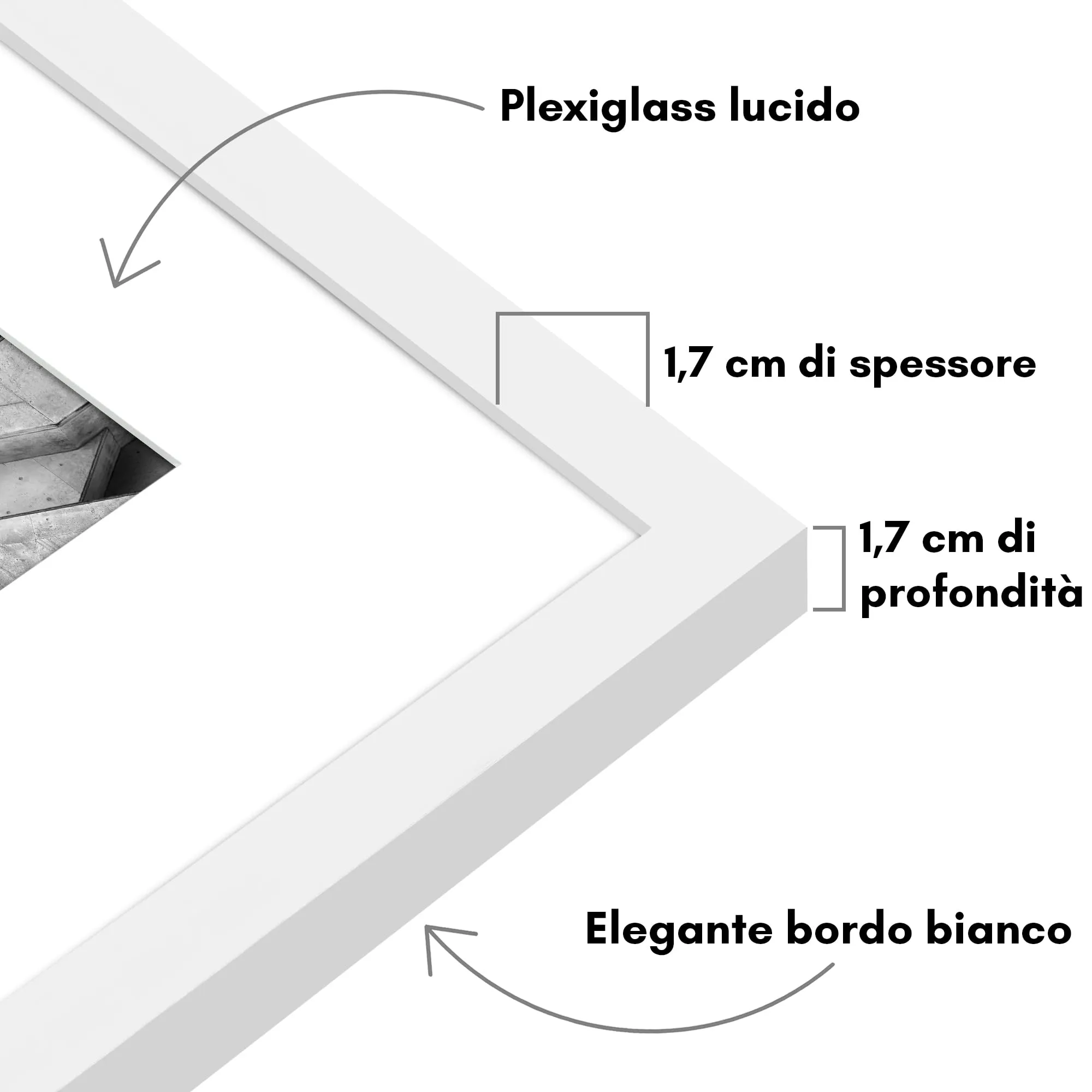 Americanflat Cornice Bianca 30x45 cm con Passepartout per Foto 20x30 cm o senza Passepartout 45x30 cm in PVC e Plastica - immagine 3