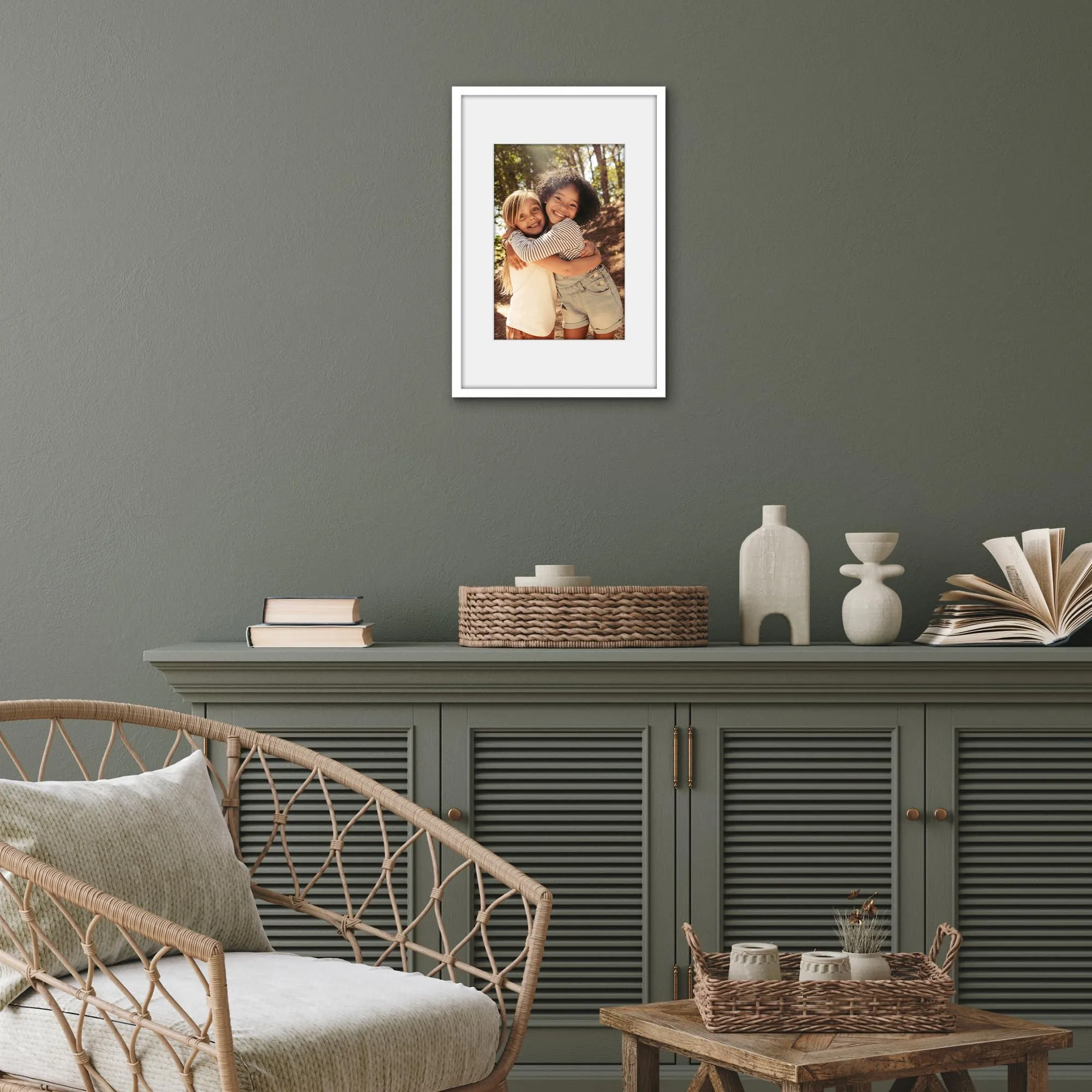 Americanflat Cornice Bianca 30x45 cm con Passepartout per Foto 20x30 cm o senza Passepartout 45x30 cm in PVC e Plastica - immagine 5