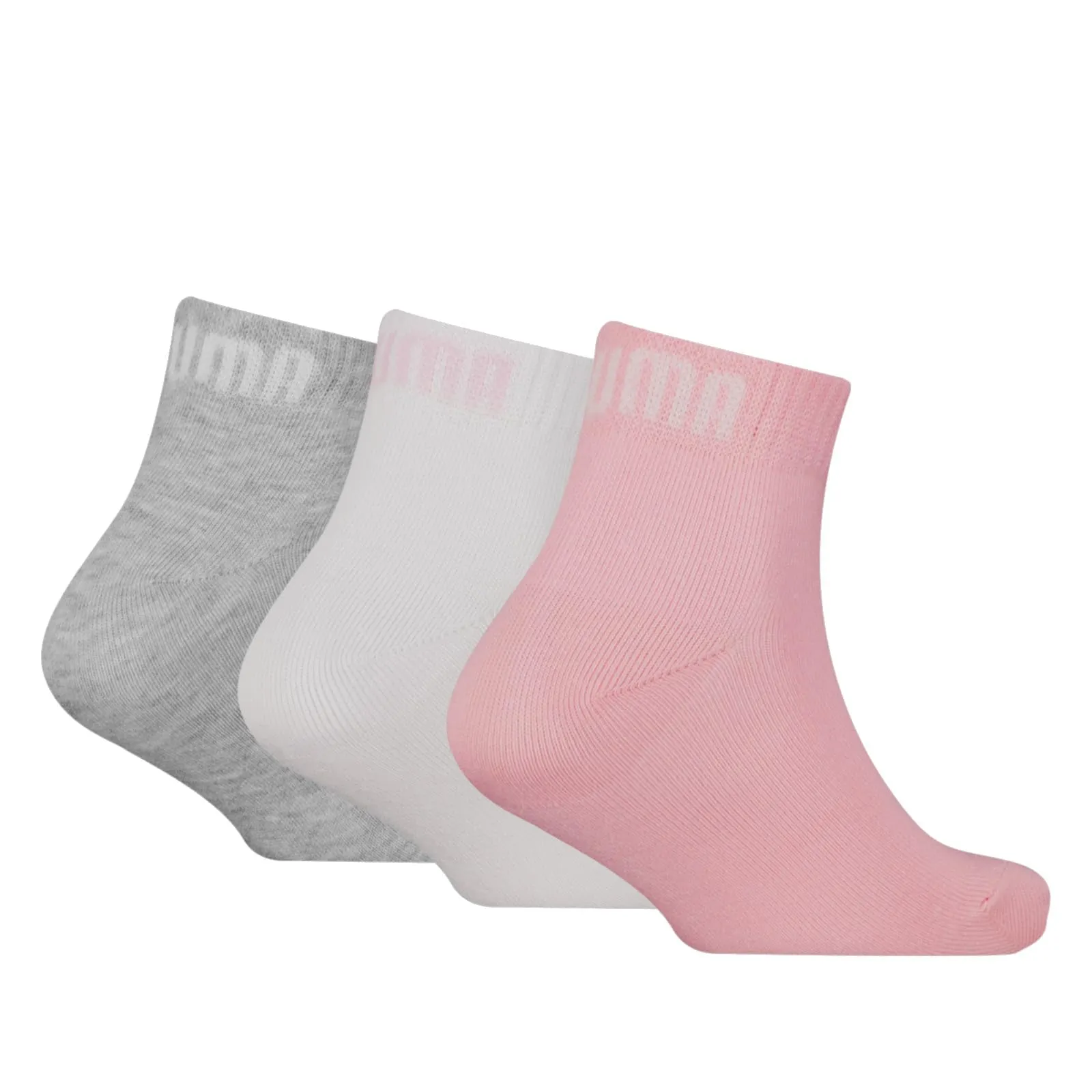 PUMA Quarter Socks Unisex Kids 3-Pack, Rose Water, 39-42 - immagine 2