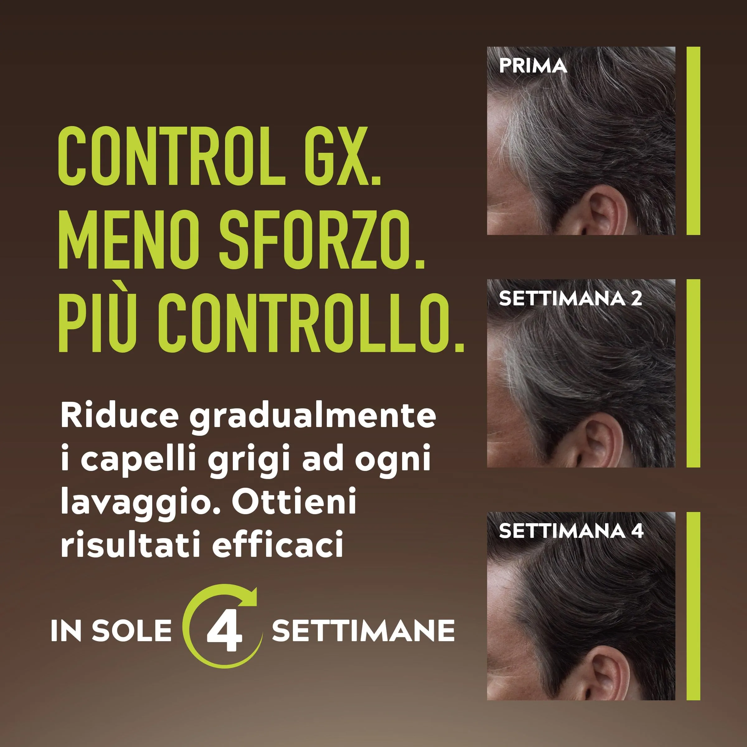 Just For Men Control GX Shampoo Anti-Grigio Graduale Uomo, 118 ml (3 Pack) - immagine 3