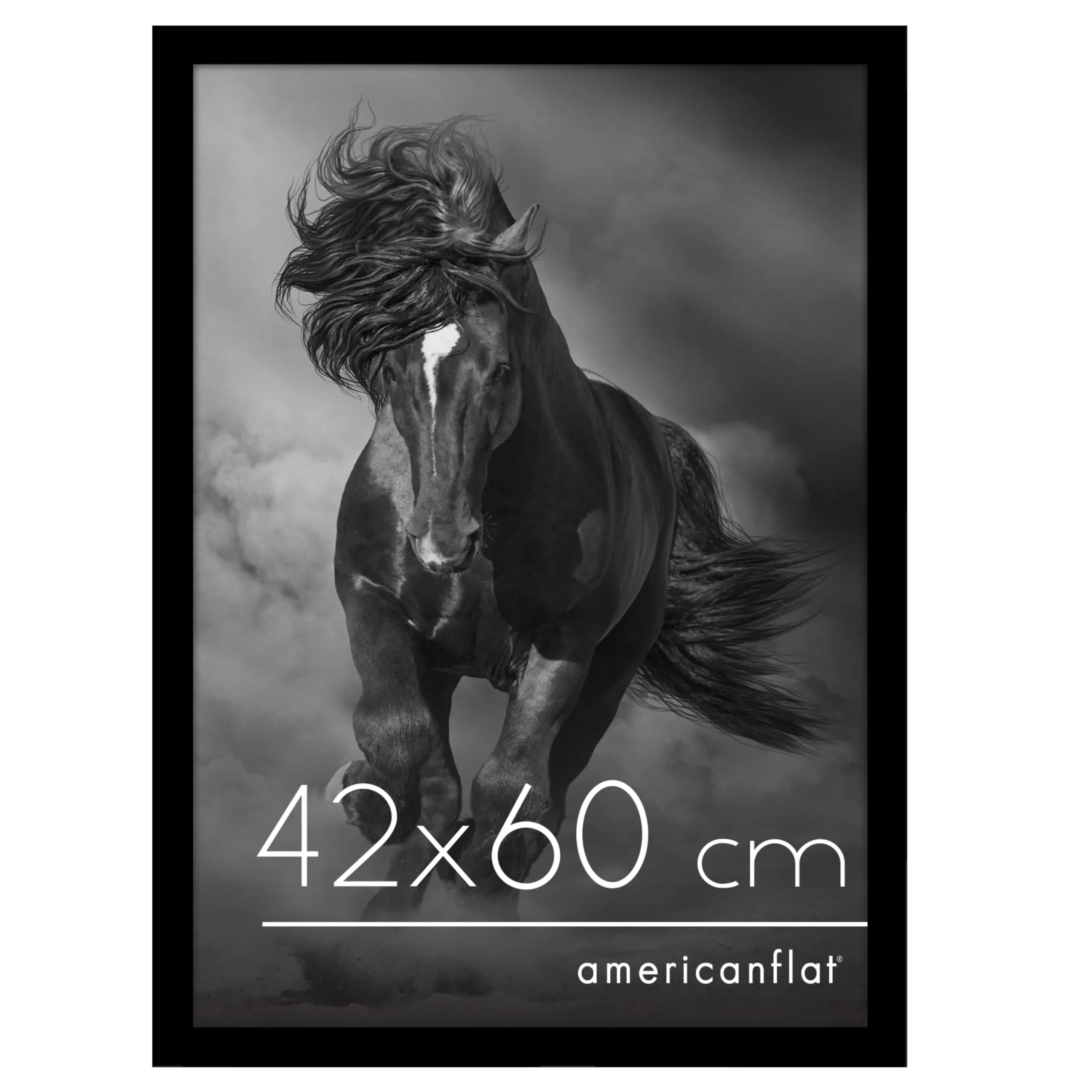 Americanflat Cornice in Legno MDF 42x60 cm, Nera - immagine 1