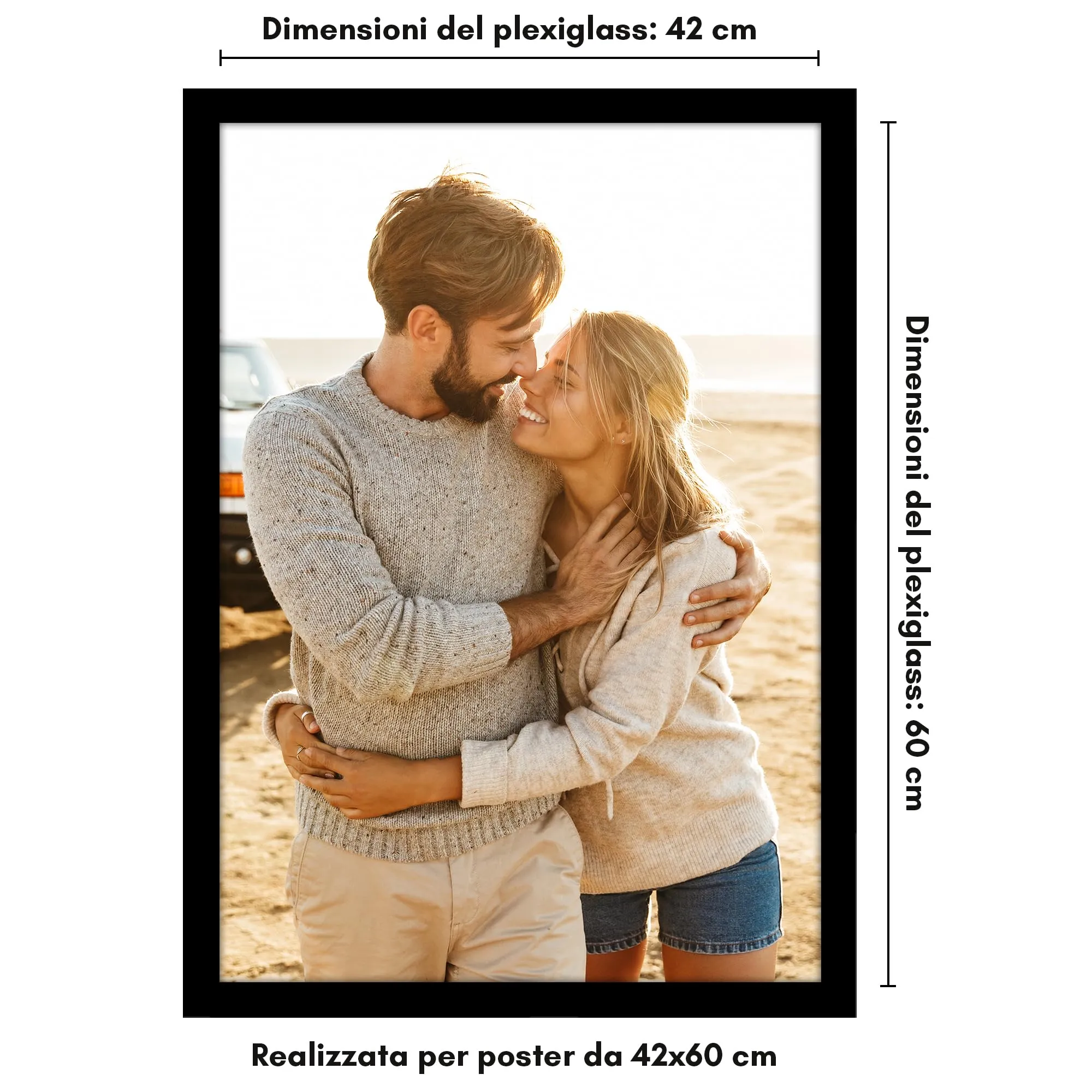 Americanflat Cornice in Legno MDF 42x60 cm, Nera - immagine 3