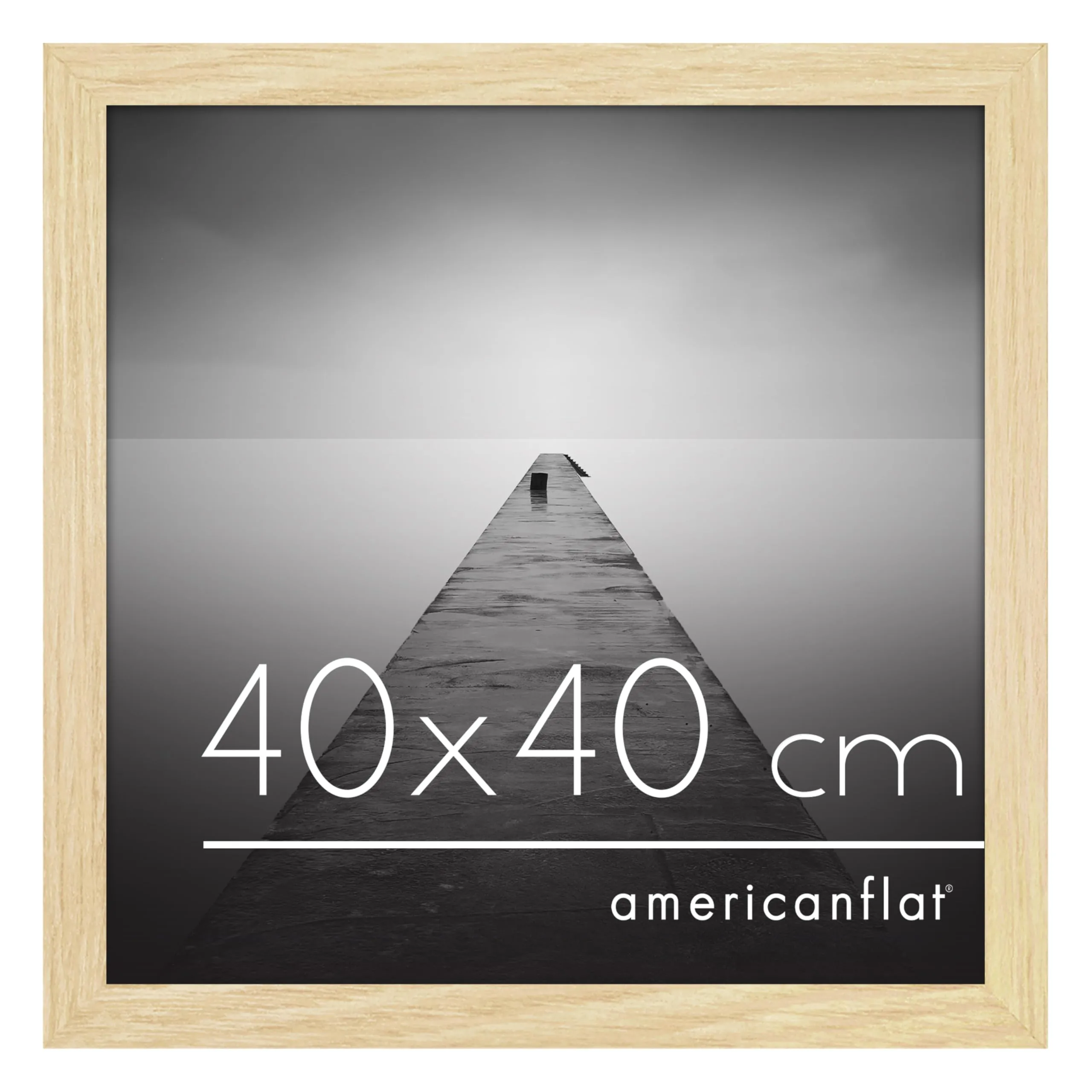 Americanflat Cornice 40x40 cm Effetto Rovere Naturale in Legno MDF - immagine 1