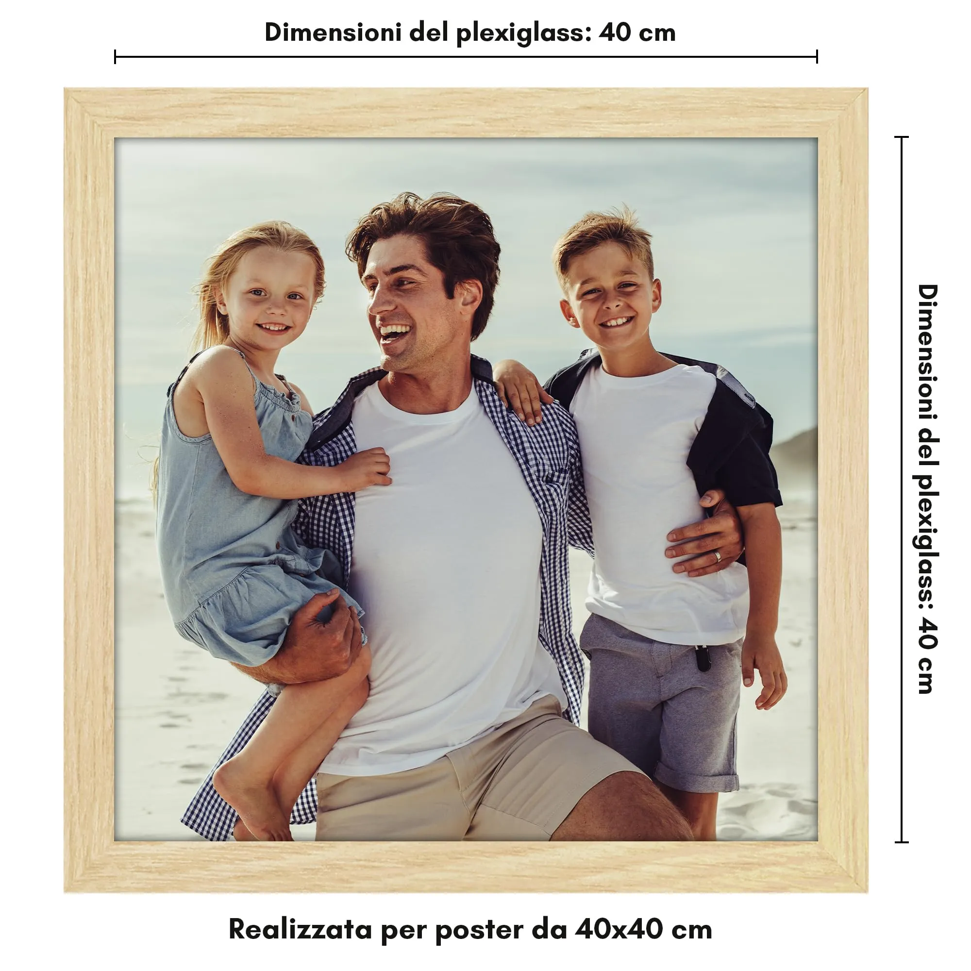 Americanflat Cornice 40x40 cm Effetto Rovere Naturale in Legno MDF - immagine 5