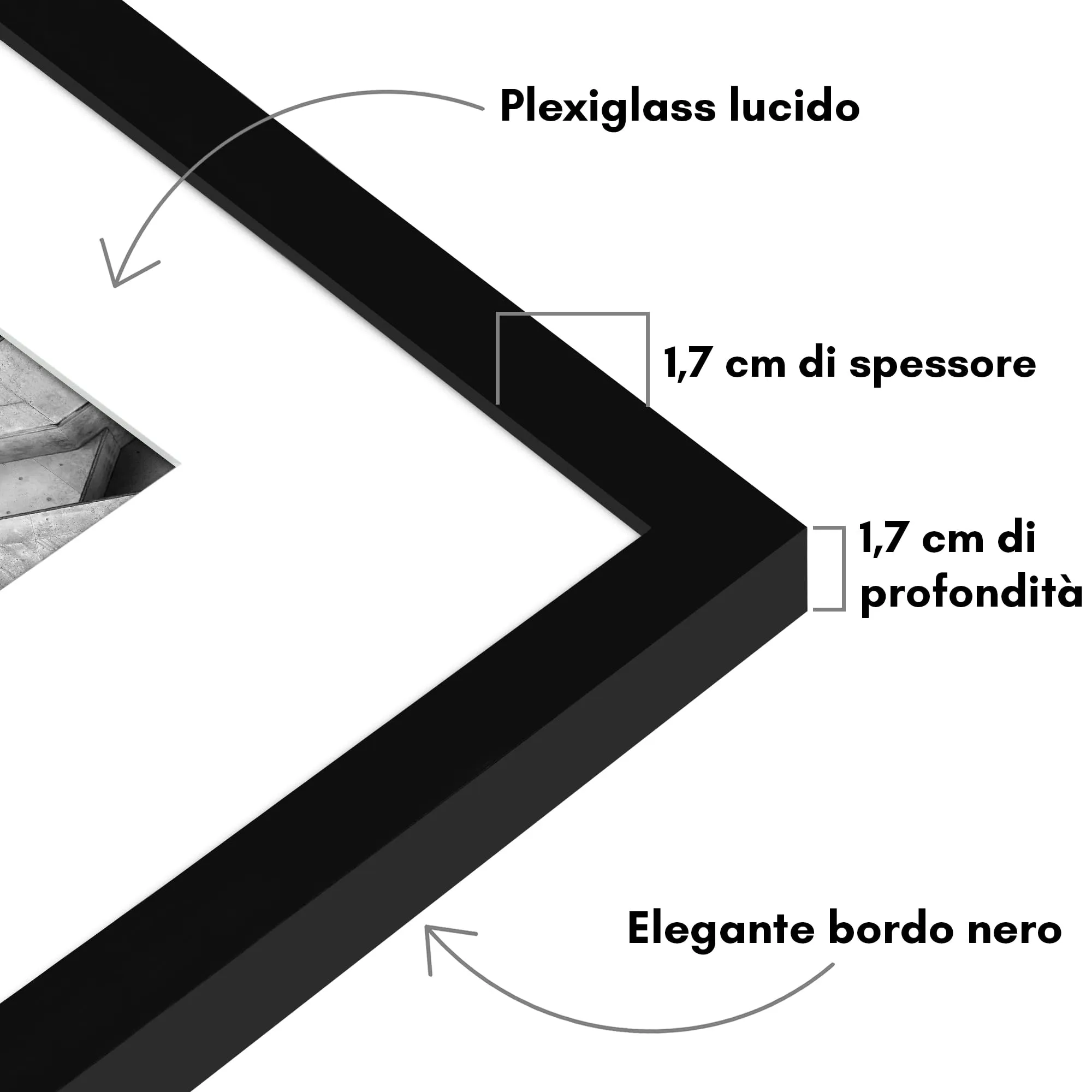 Americanflat Cornice Nera 30x45 cm per Foto 30x45 cm o 20x30 cm con Passepartout in PVC e Plastica - immagine 3