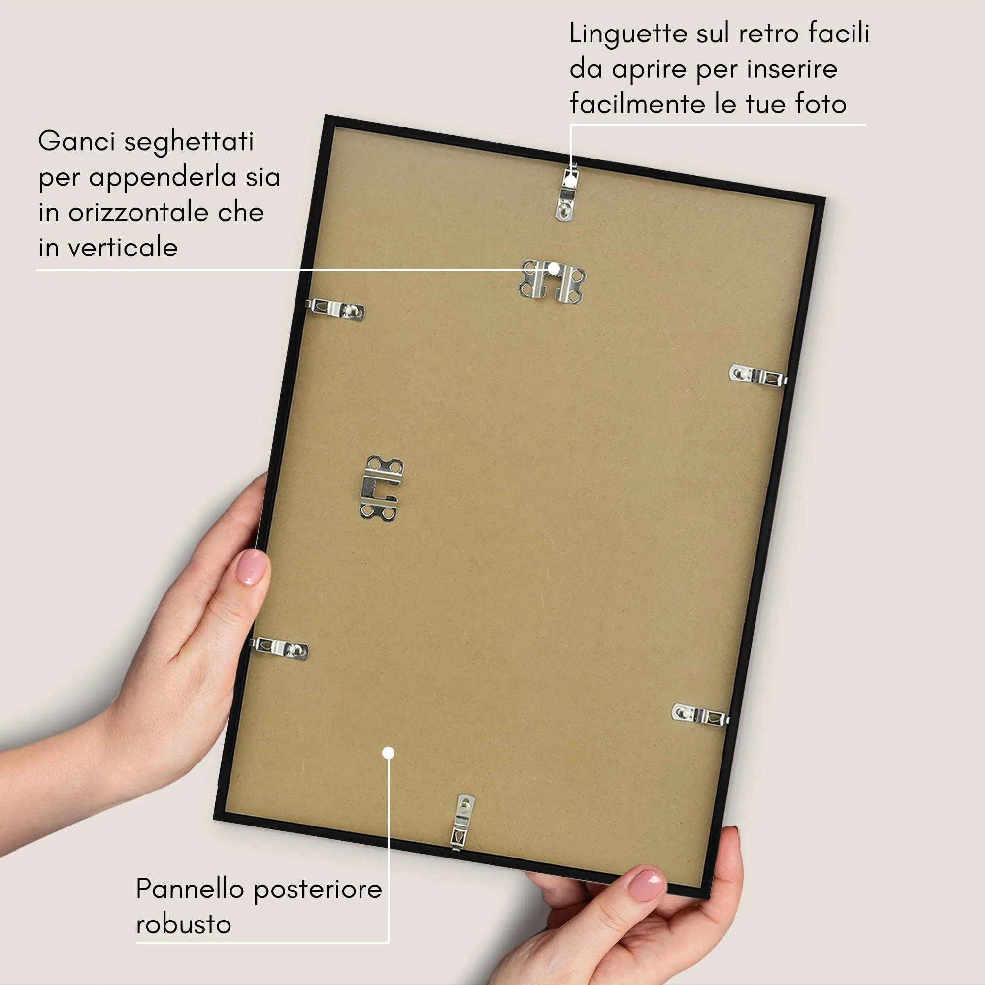Americanflat Cornice Nera 30x45 cm per Foto 30x45 cm o 20x30 cm con Passepartout in PVC e Plastica - immagine 6