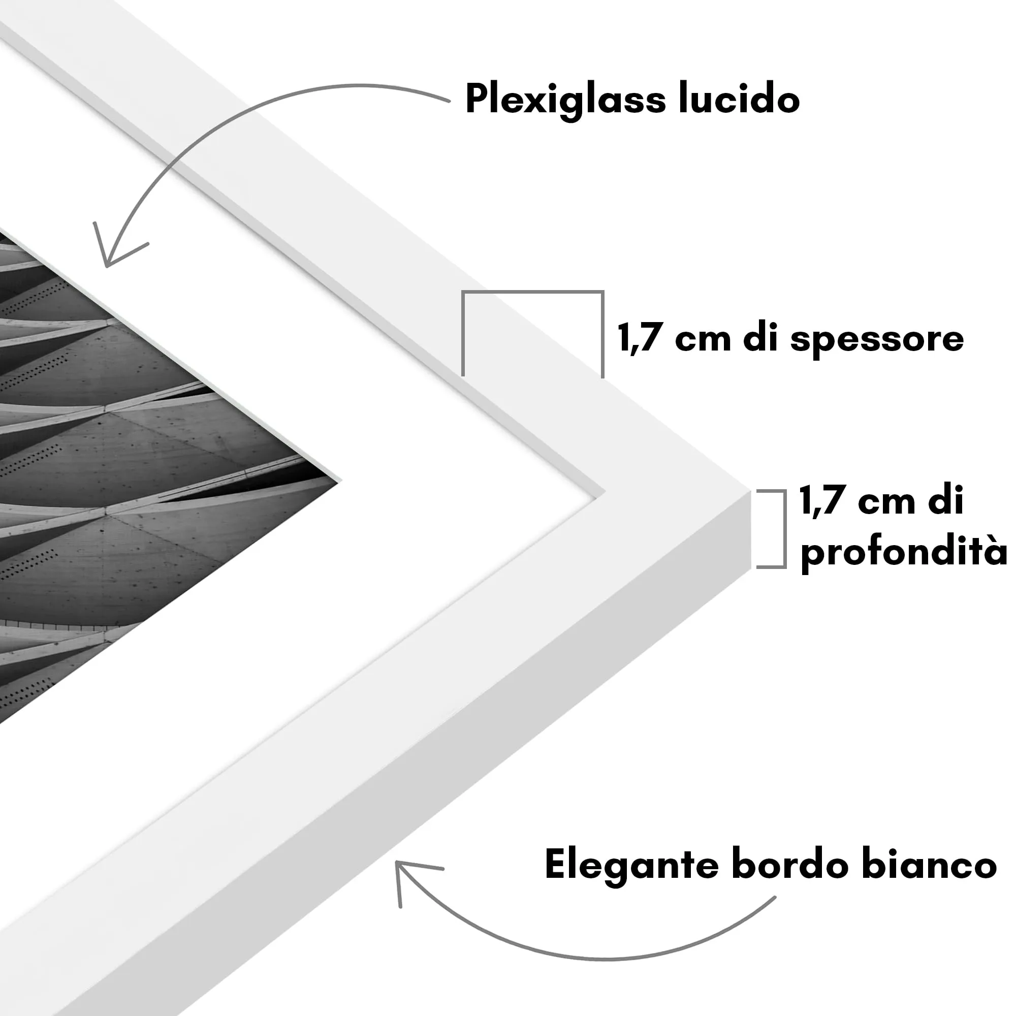 Americanflat Cornice Bianca 70x90 cm con Passepartout 60x80 cm - immagine 3