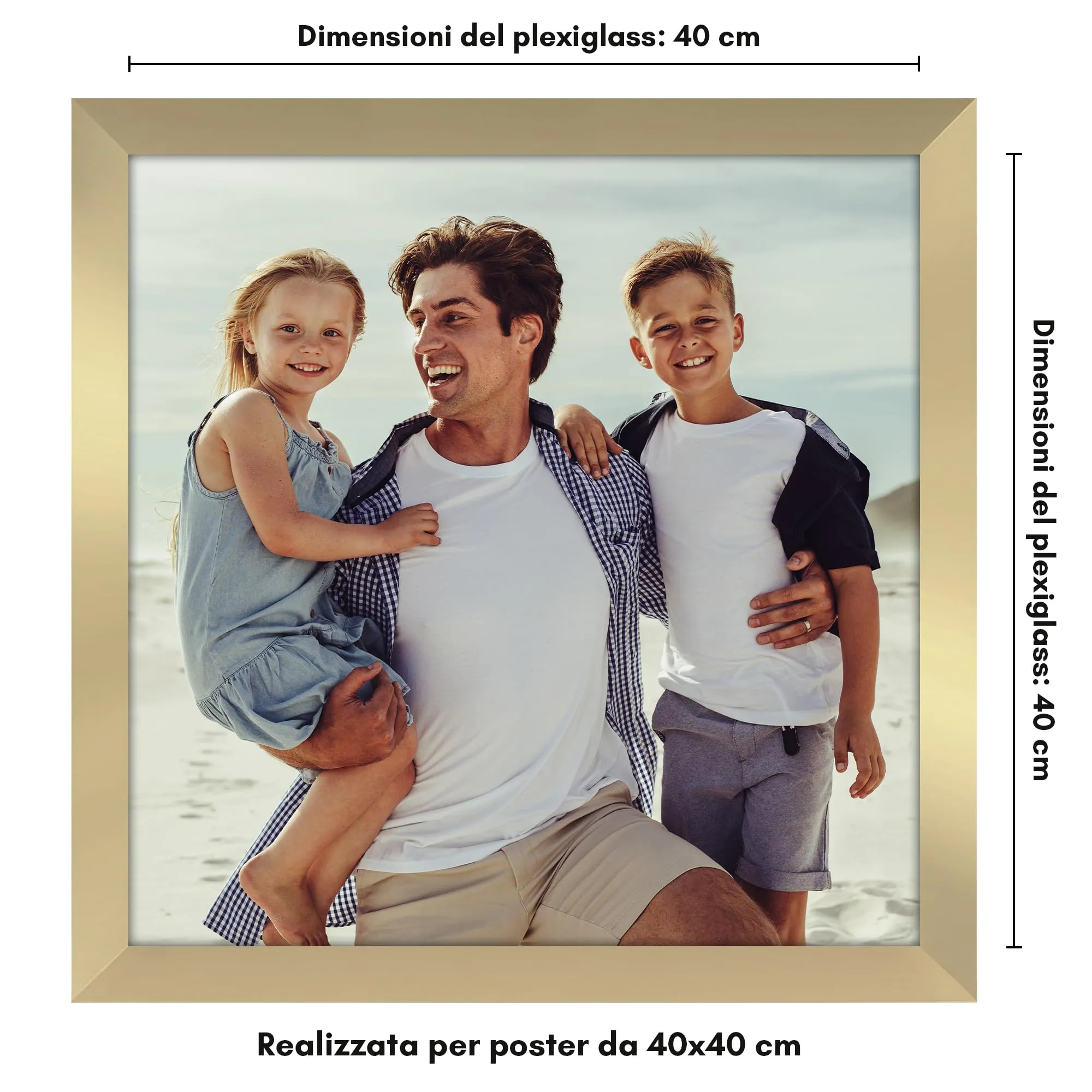 Americanflat Cornice Quadrata in Legno MDF Dorata 40x40 cm - immagine 5