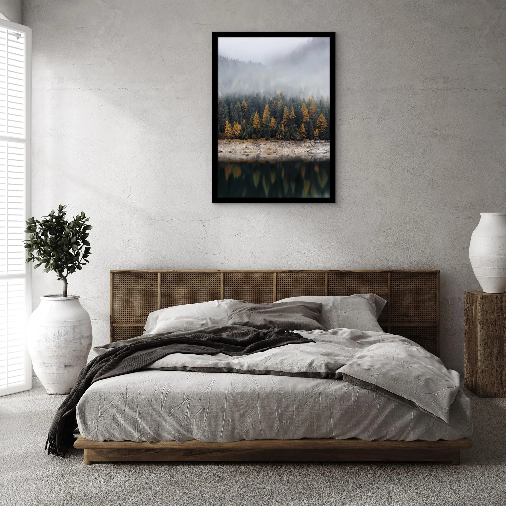 Americanflat Cornice in Legno MDF Nera 70x100 cm con Pannello Protettivo in Plastica - immagine 2