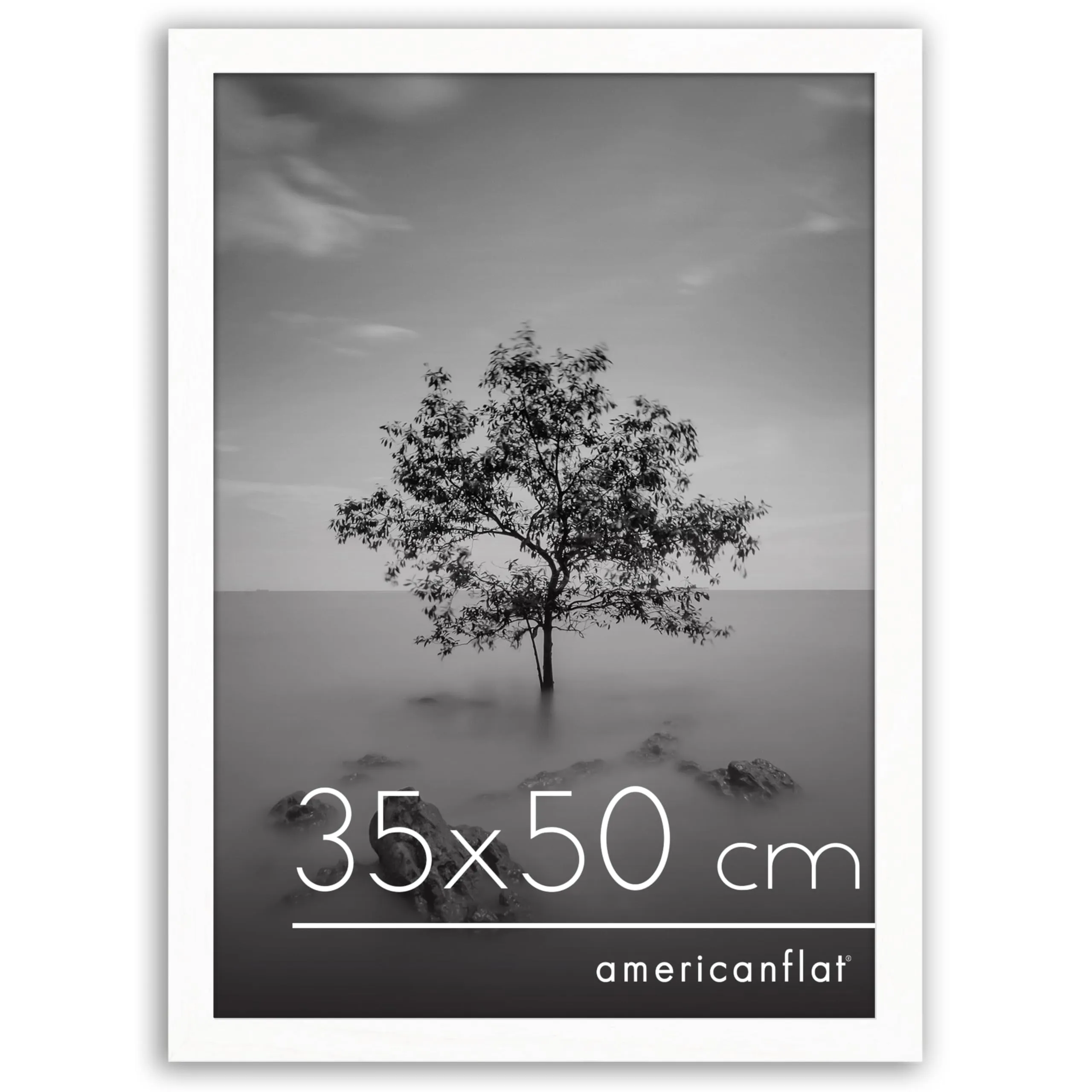 Americanflat Cornice Bianca 35x50 cm in Legno MDF con Pannello Protettivo in Plastica - immagine 1