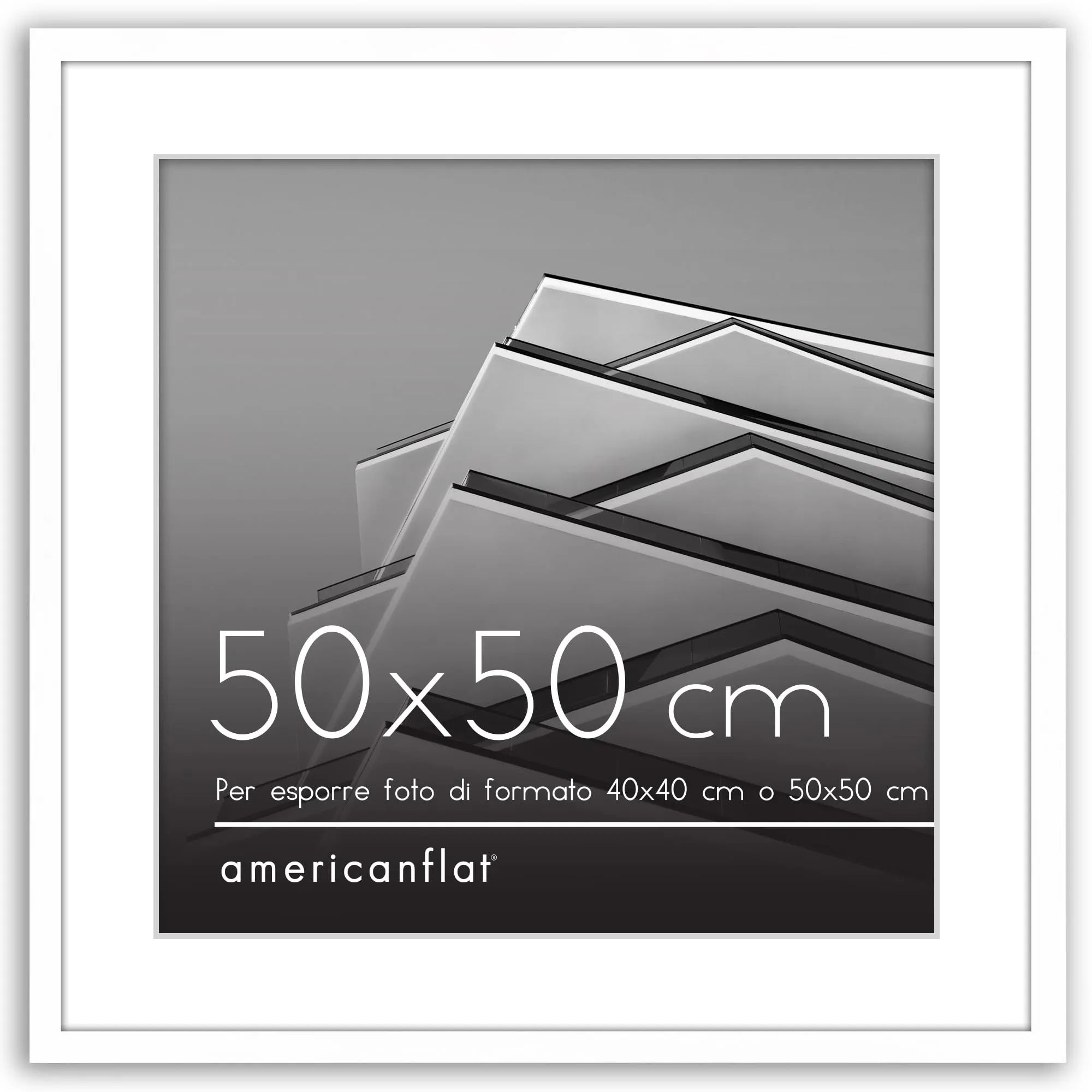 Americanflat Cornice Bianca 50x50 cm in PVC e Plastica - immagine 1