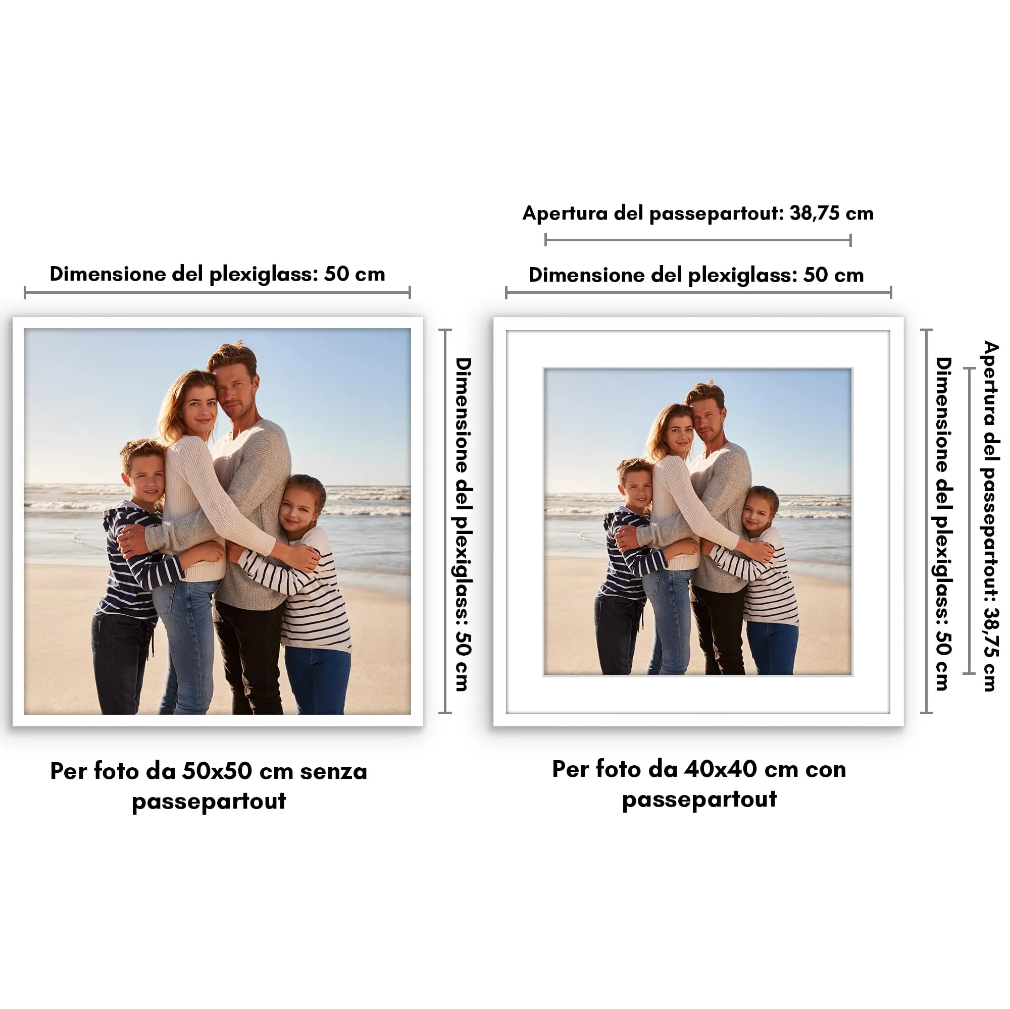 Americanflat Cornice Bianca 50x50 cm in PVC e Plastica - immagine 2