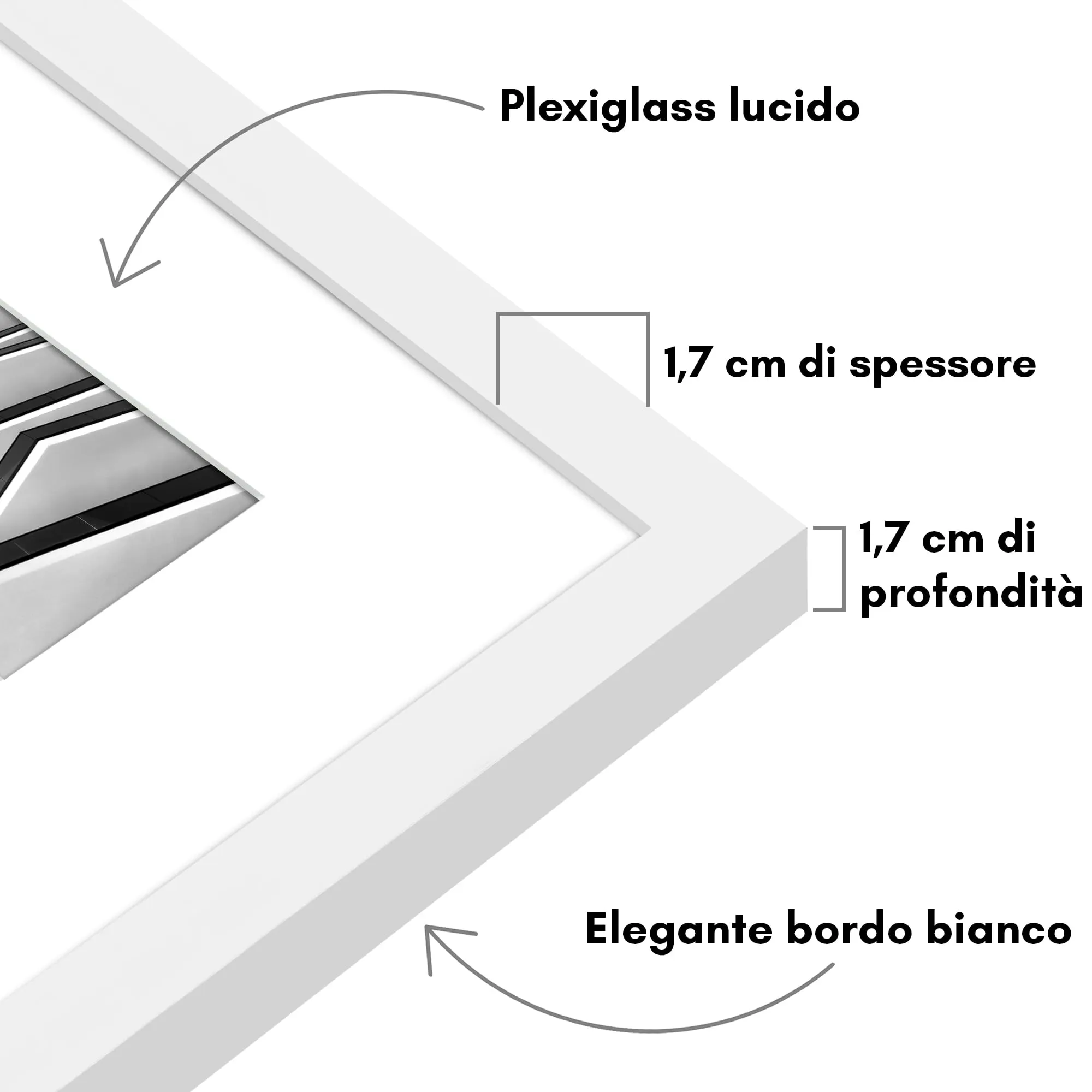 Americanflat Cornice Bianca 50x50 cm in PVC e Plastica - immagine 3