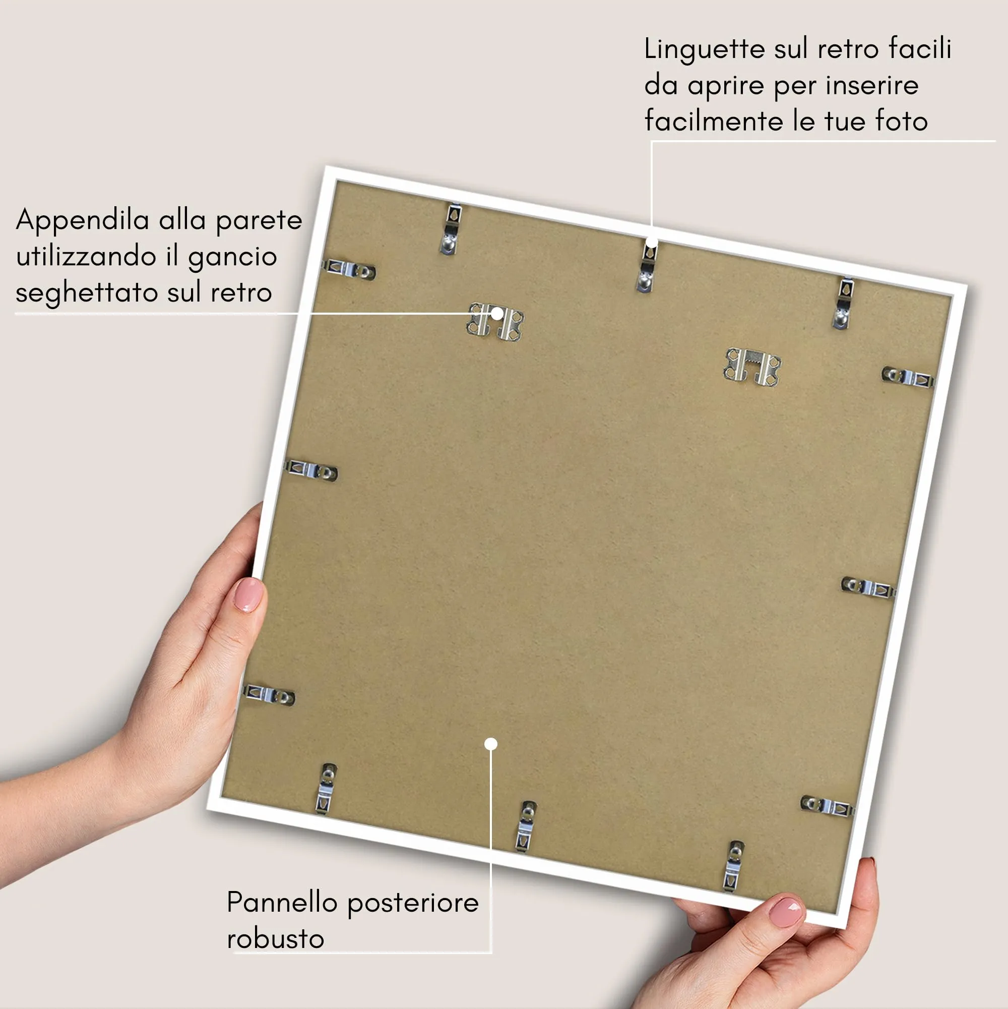 Americanflat Cornice Bianca 50x50 cm in PVC e Plastica - immagine 5