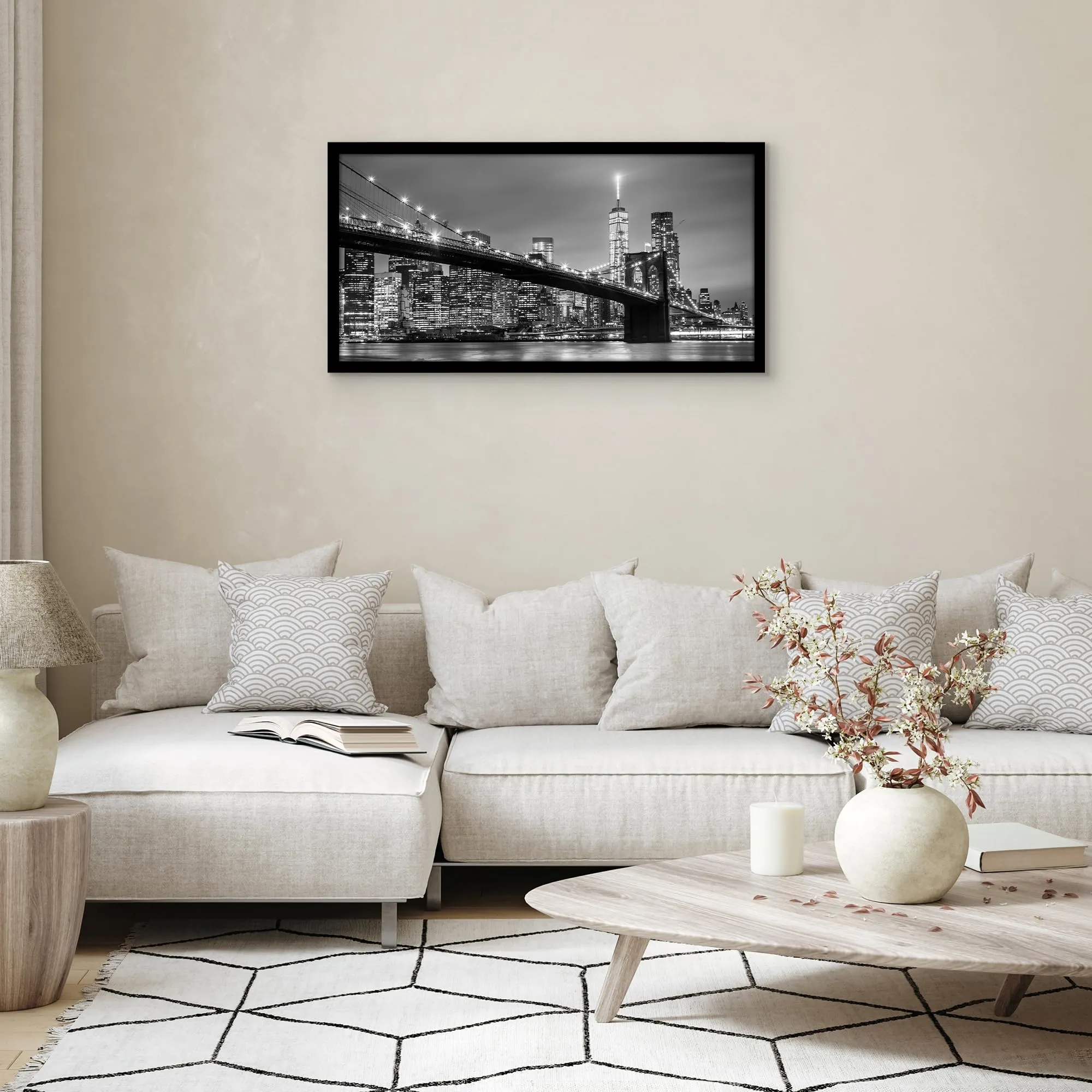 Americanflat Cornice in Legno MDF Bianca 100x40 cm - immagine 2
